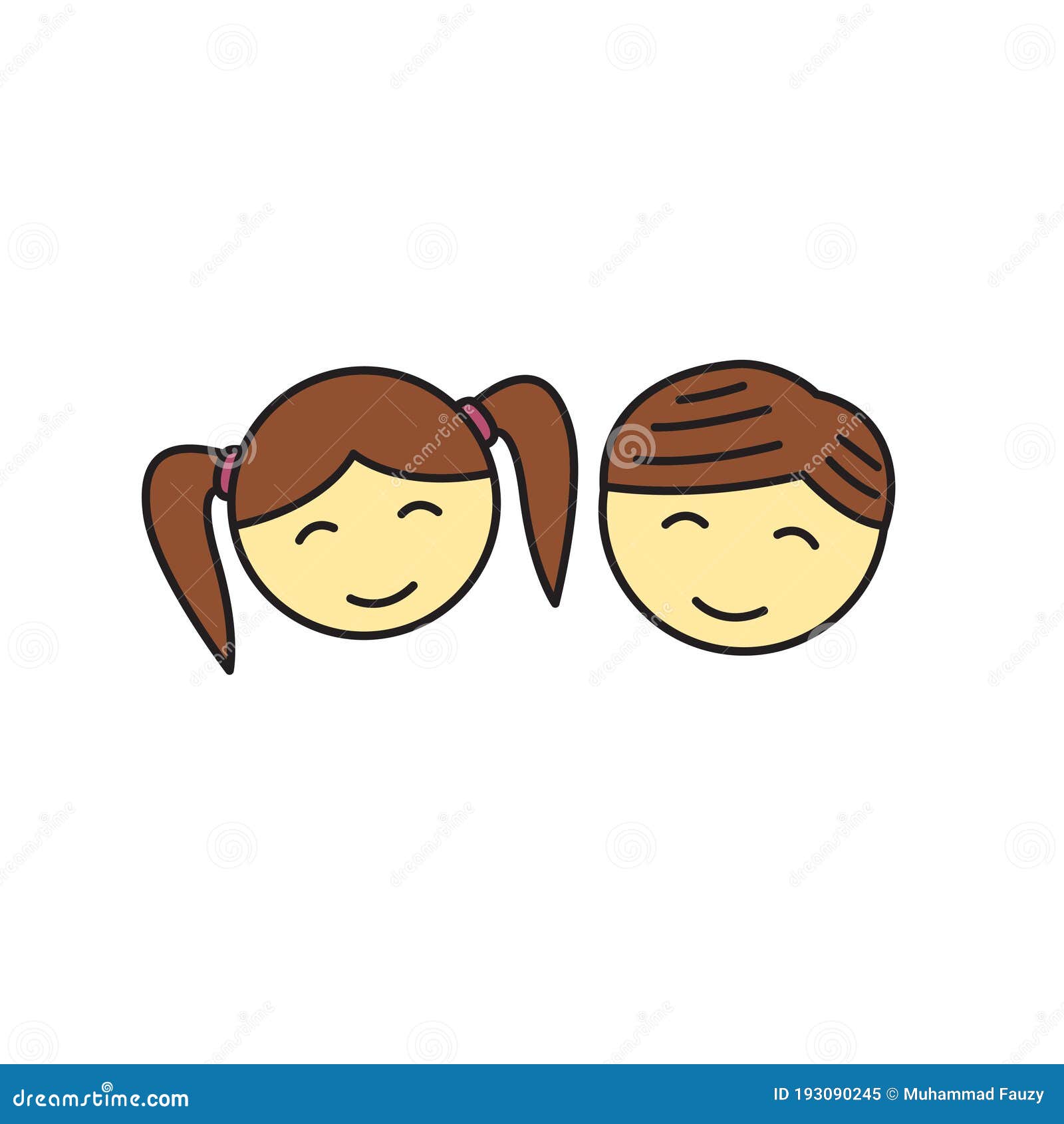 Boy and Girl Icon Draw in Filled Line Design Stock Vector - Illustration of flat, head: 193090245 Boy and Girl Icon Draw in Filled Line Design Stock Vector - Illustration of flat, head: 193090245