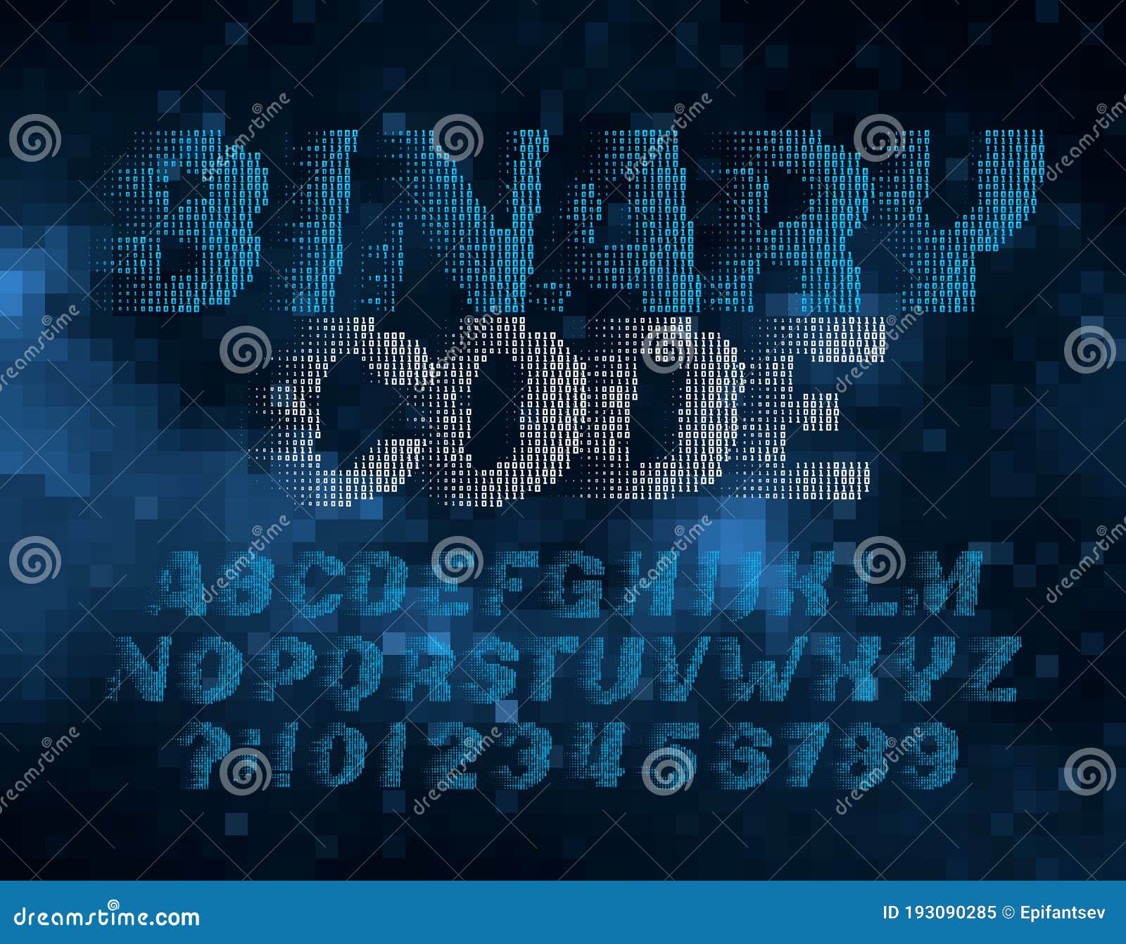 Download Binary Code Alphabet Font. Digital Letters And Numbers ...