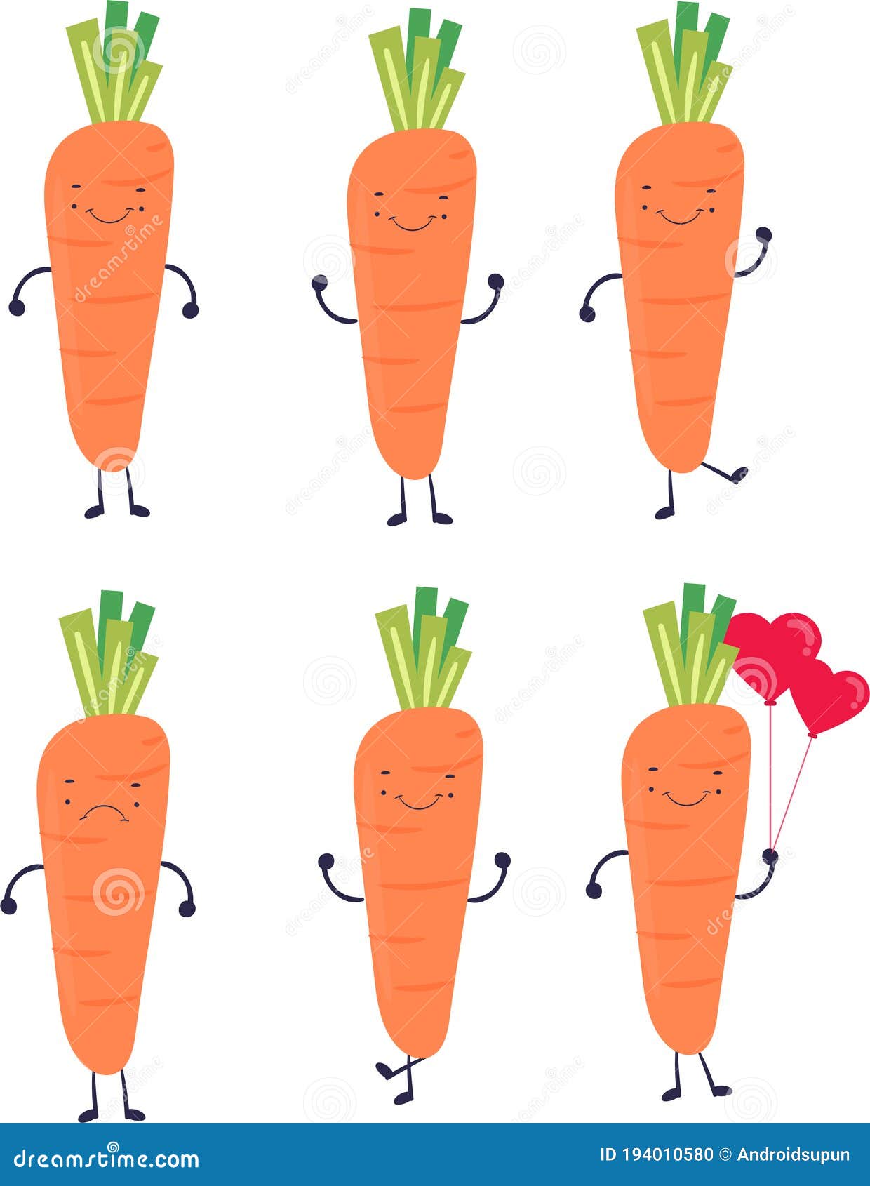 Carrot Emoticons Collection Stock Vector Illustration of angry, types