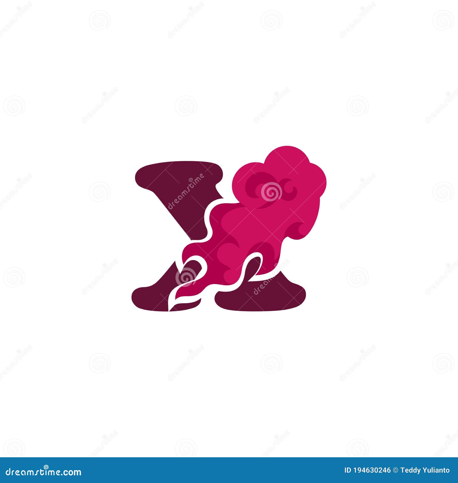 Bold Pink flame initial X stock vector. Illustration of concept 194630246