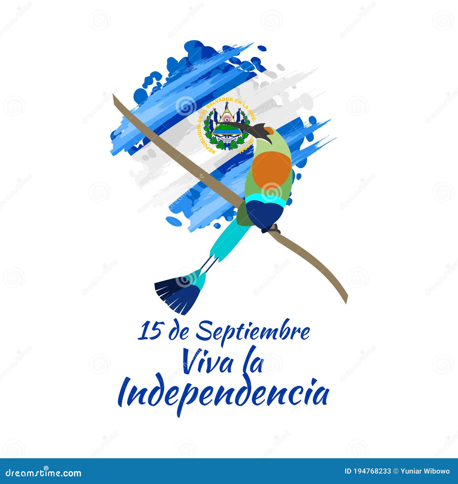 September 15, Independence Day of El Salvador Stock Vector ...