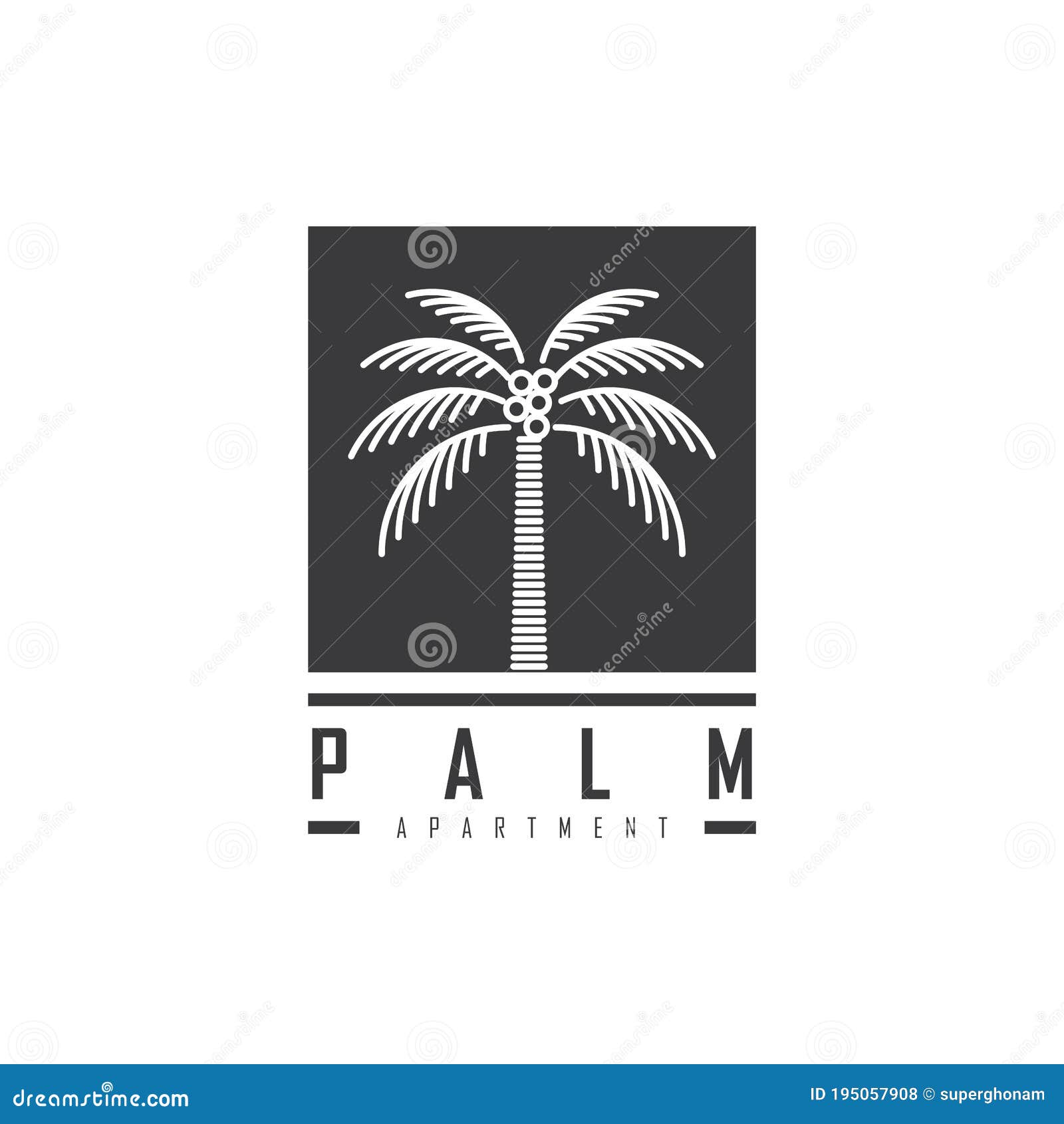 Coconut tree logo design stock vector. Illustration of label - 195057908