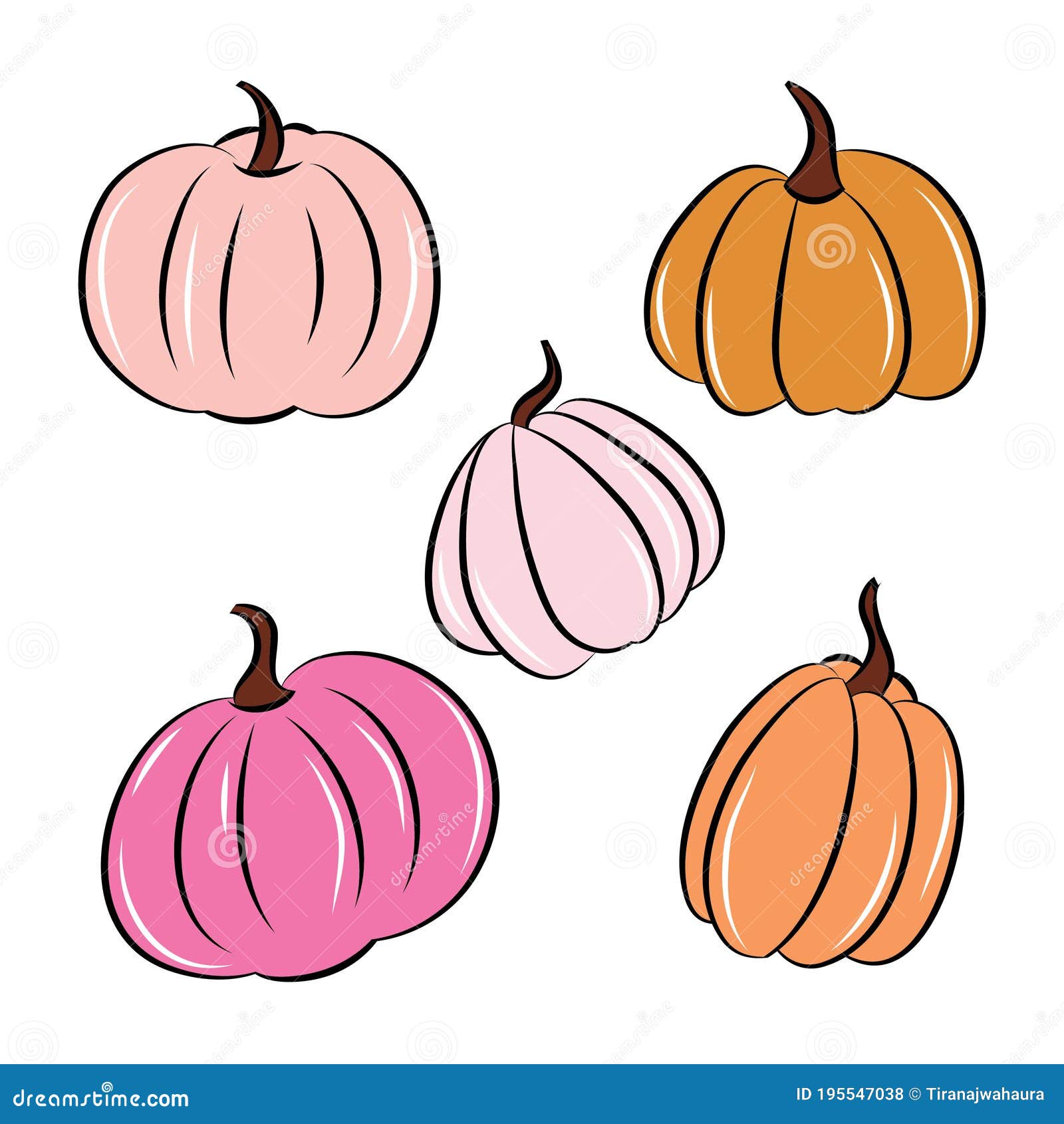 Cute and Lovely Pumpkin Vector Illustration with Hand Drawn Style Stock