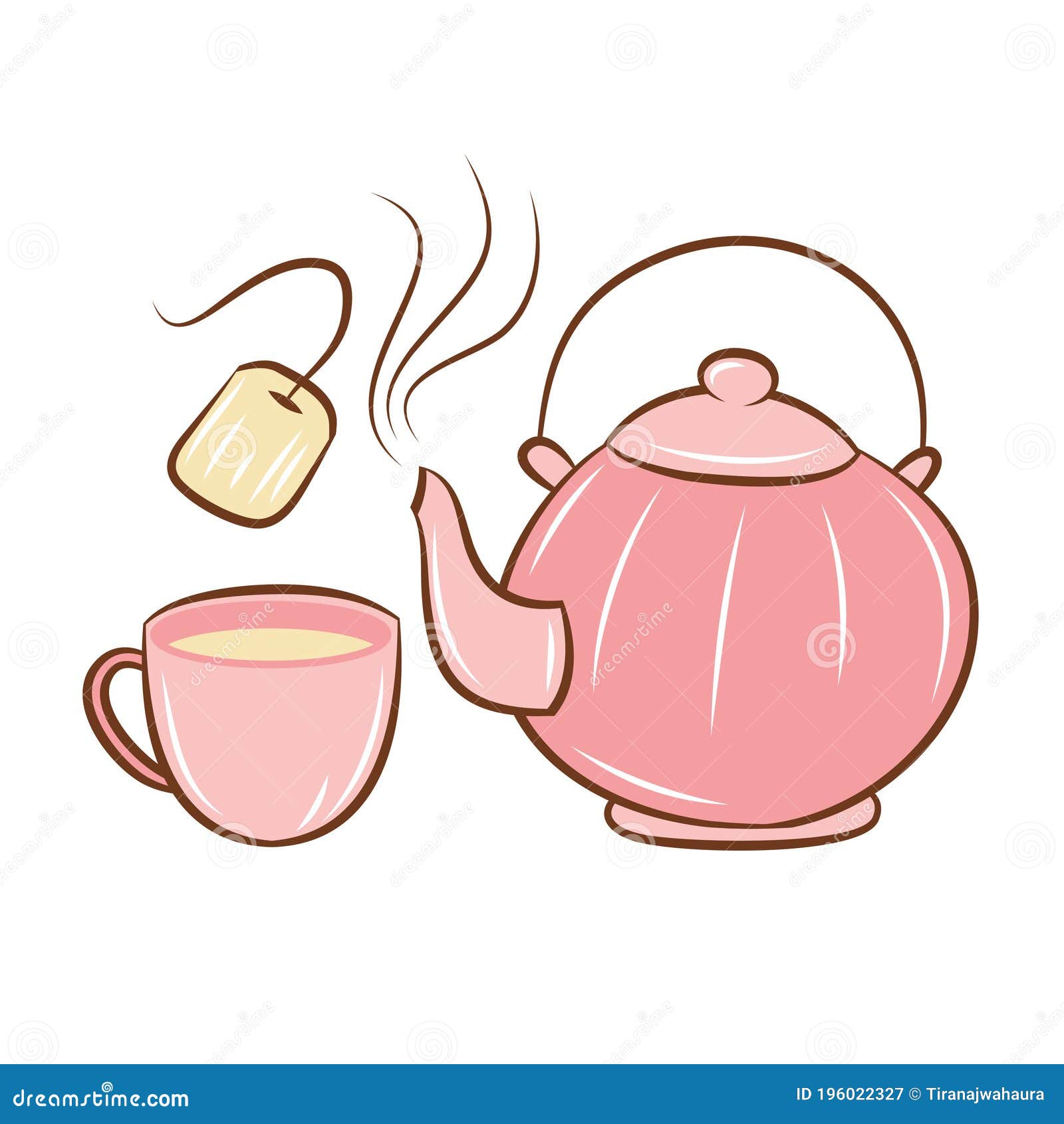 Cute Teapot Vector Illustration with Hand Drawn Doodle Style Stock