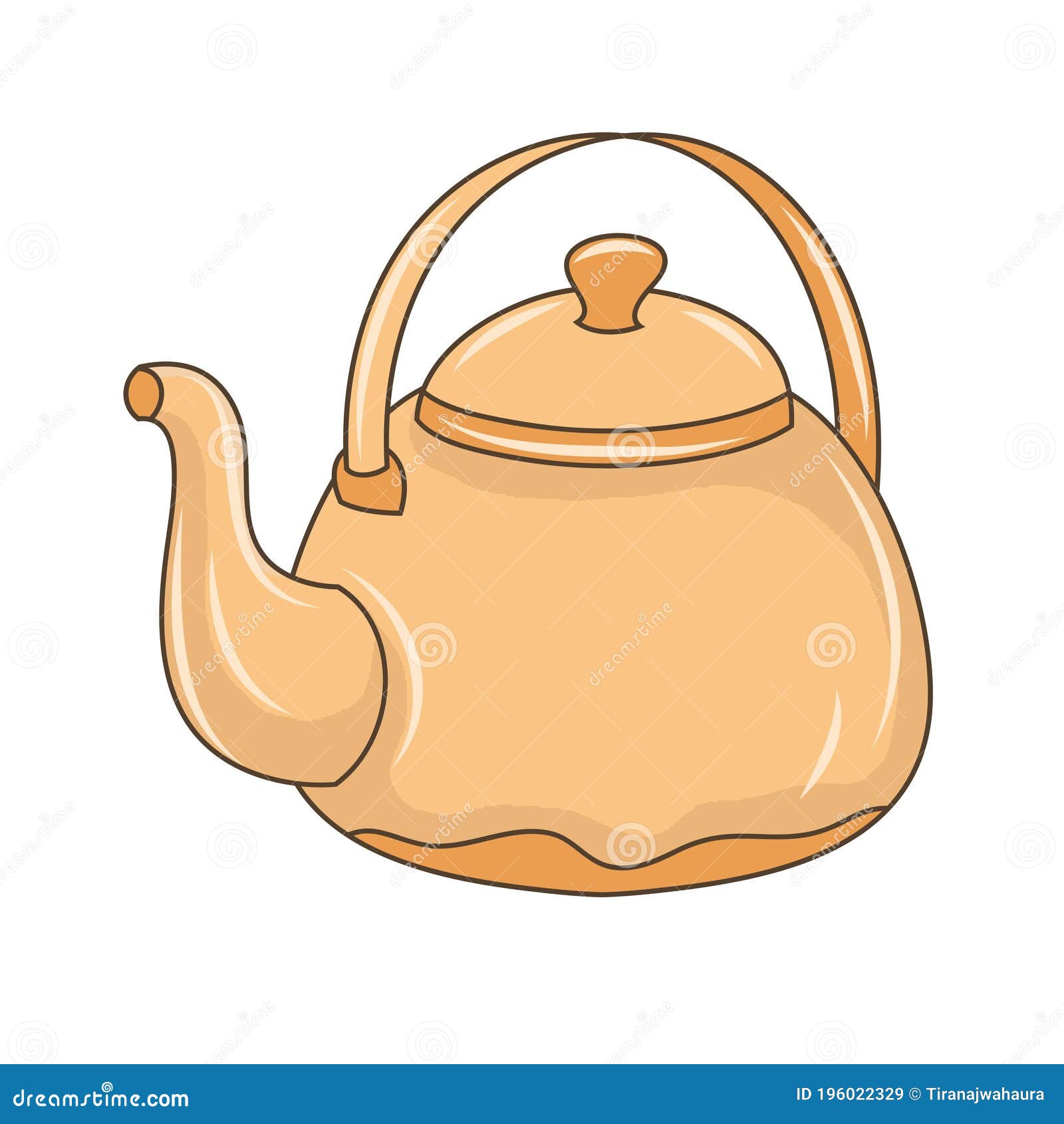 Cute Teapot With Teacups. Kawaii Cartoon Characters. Vector