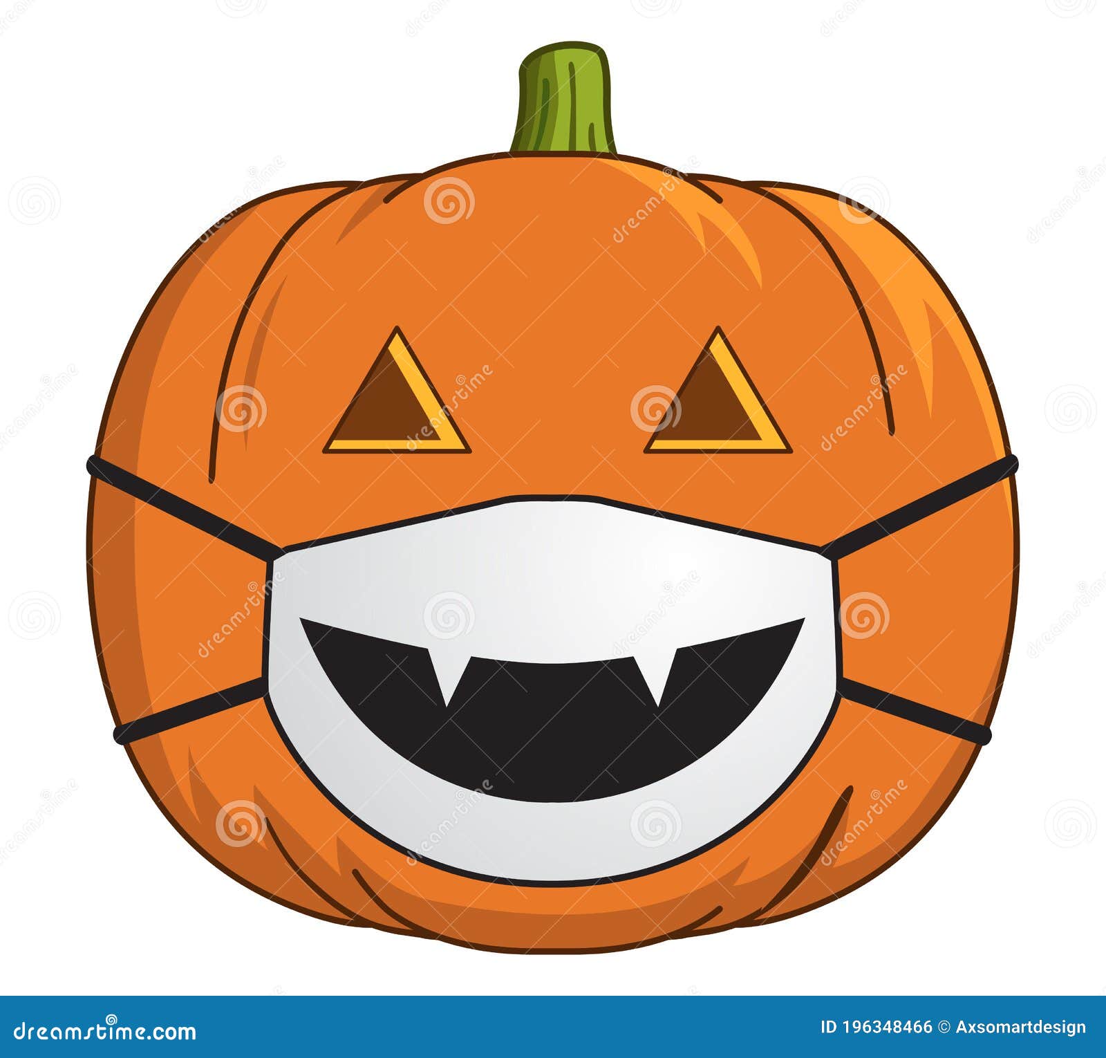 JackOLantern with Face Mask Masked Pumpkin for COVID Holidays