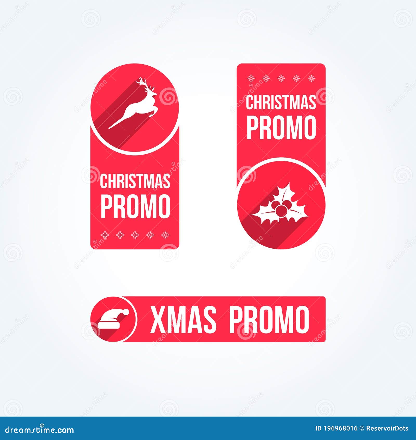 Christmas Promo Labels stock vector. Illustration of template 196968016