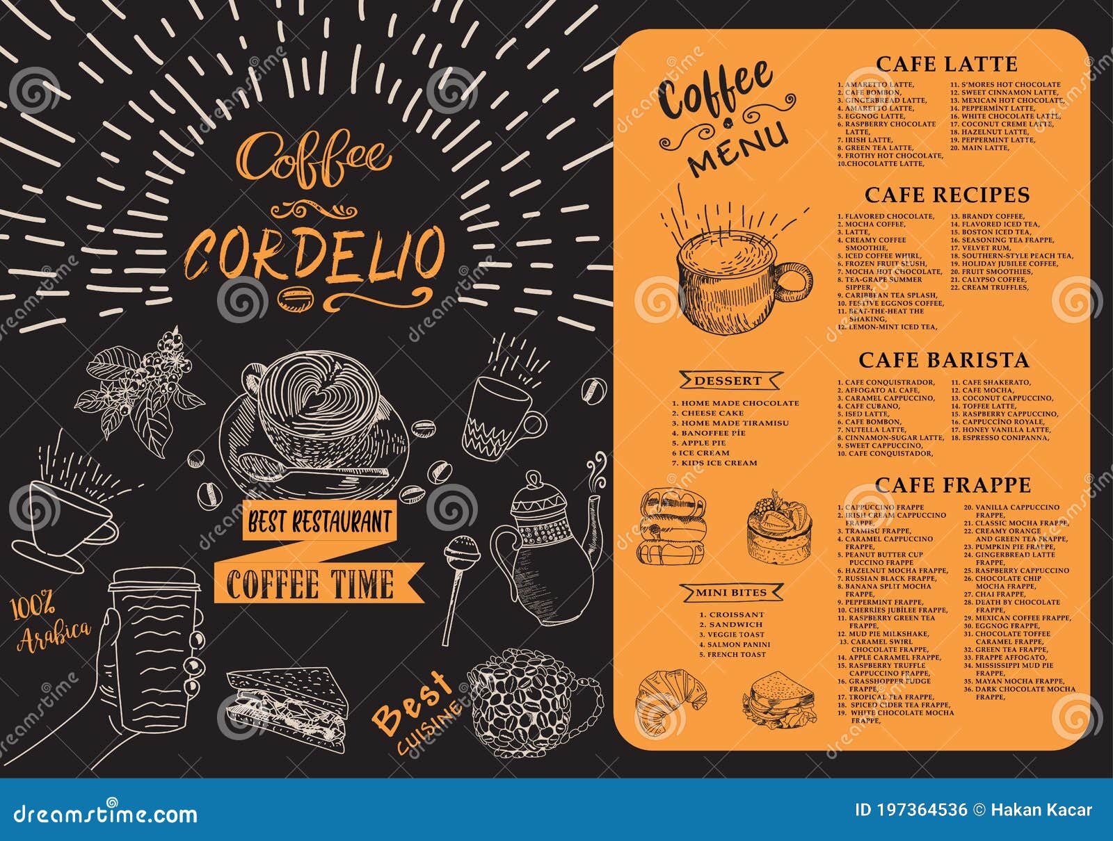 Coffee House Menu. Restaurant Cafe Menu, Template Design. Food Flyer