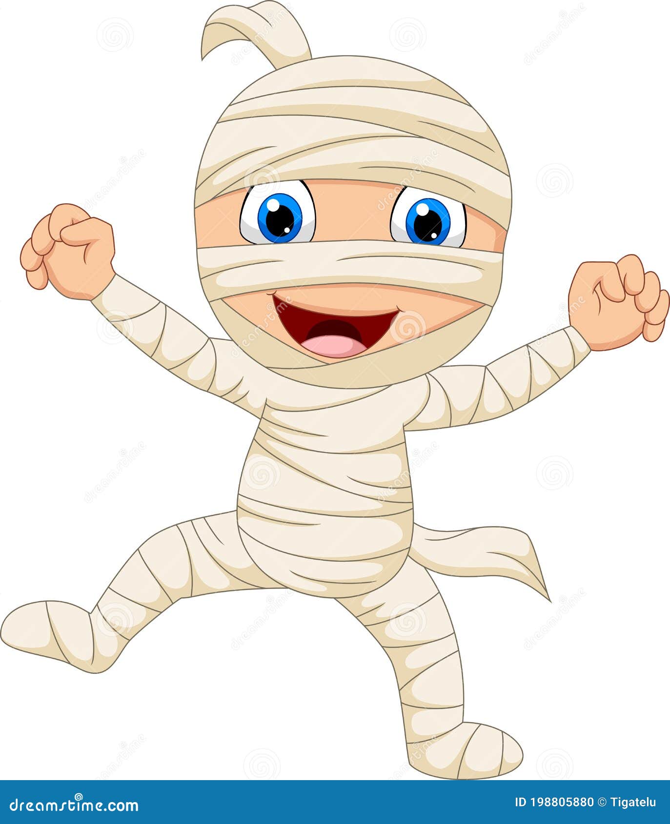 Cartoon Happy Mummy Isolated on White Background Stock Vector ...