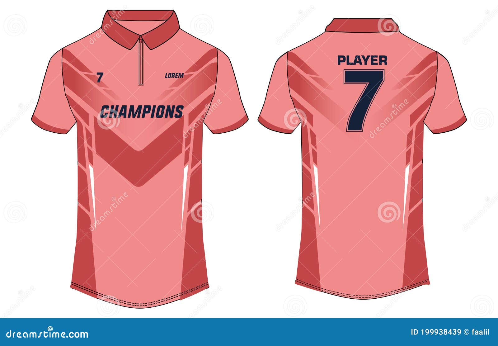 Download Ladies Polo T Shirt Jersey Design Template Mock Up Uniform Kit With Front And Back Stock Vector Illustration Of Sportswear Active 199938439
