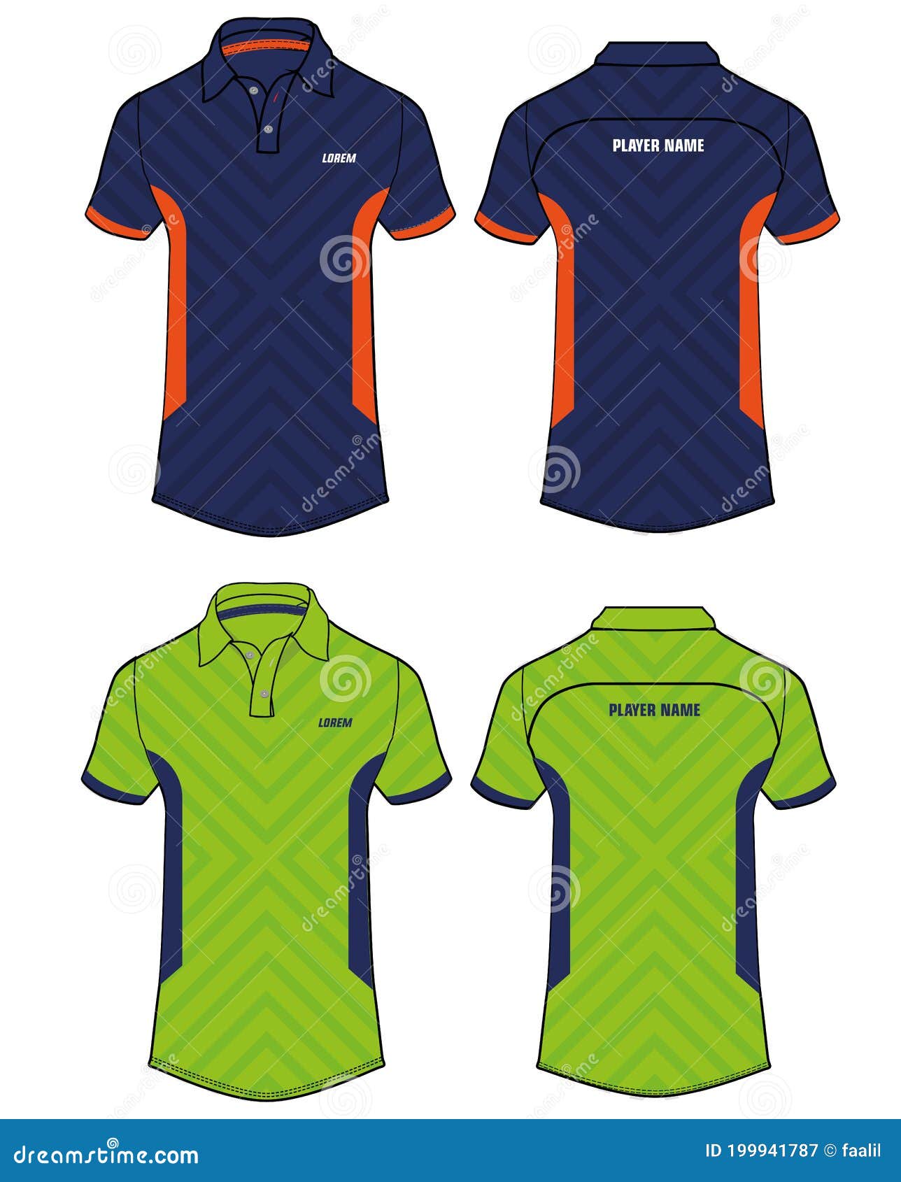 Sports Polo Collar Tshirt Jersey Design Vector Template Cricket