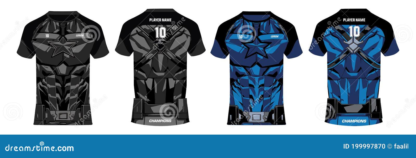 Download Rugby Sports 3d T Shirt Jersey Design Template Mock Up Uniform Kit With Front And Back View Suitable For Soccer And Cricket Stock Vector Illustration Of Active Flat 199997870
