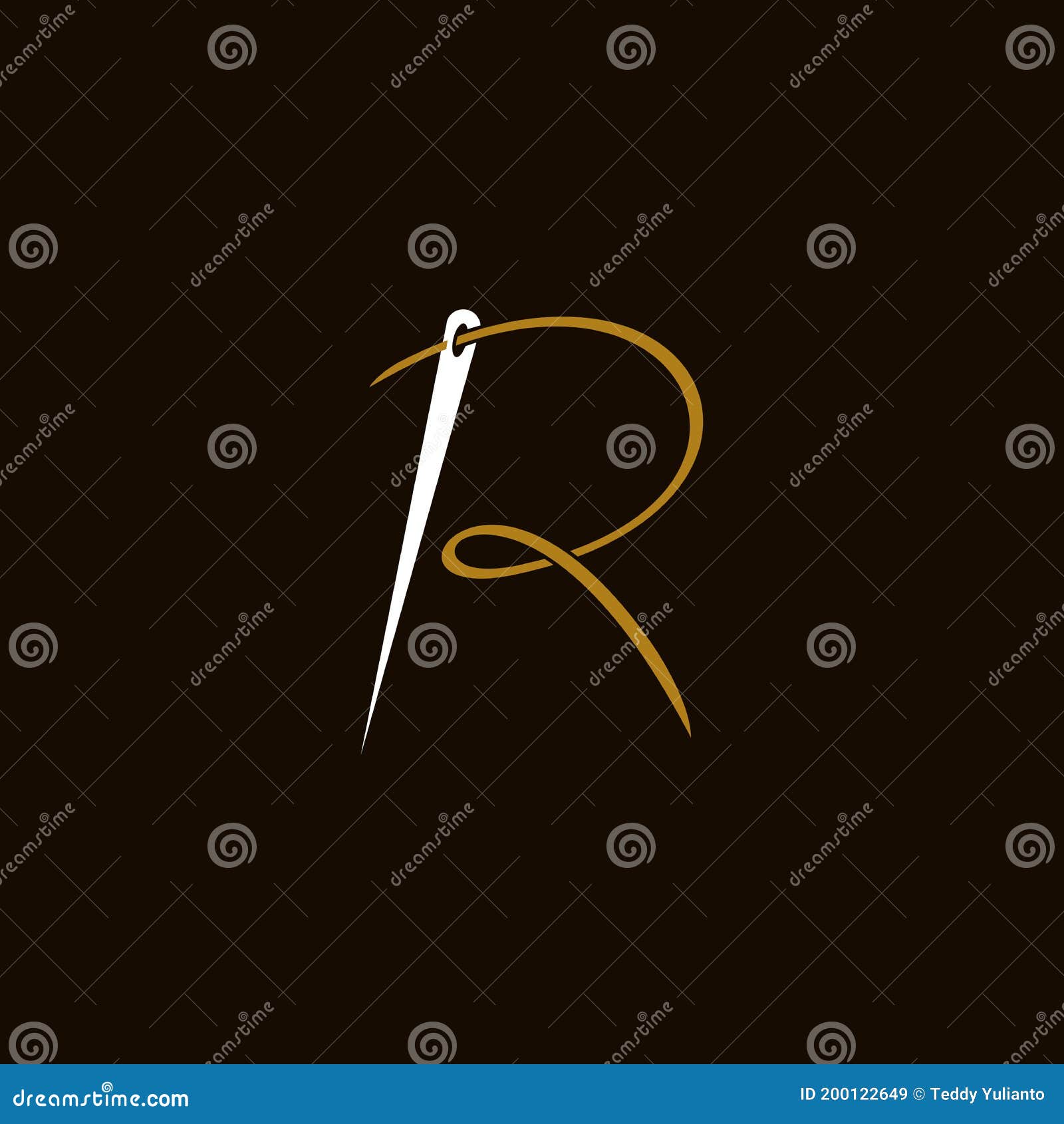 Simple Initial Needle R stock vector. Illustration of element - 200122649