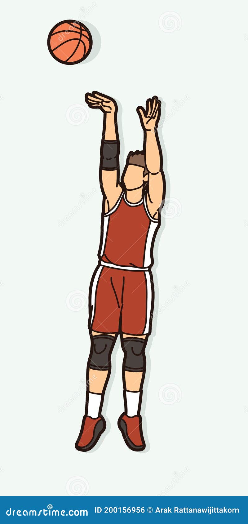 Basketball Player Action Cartoon Graphic Vector Stock Vector ...