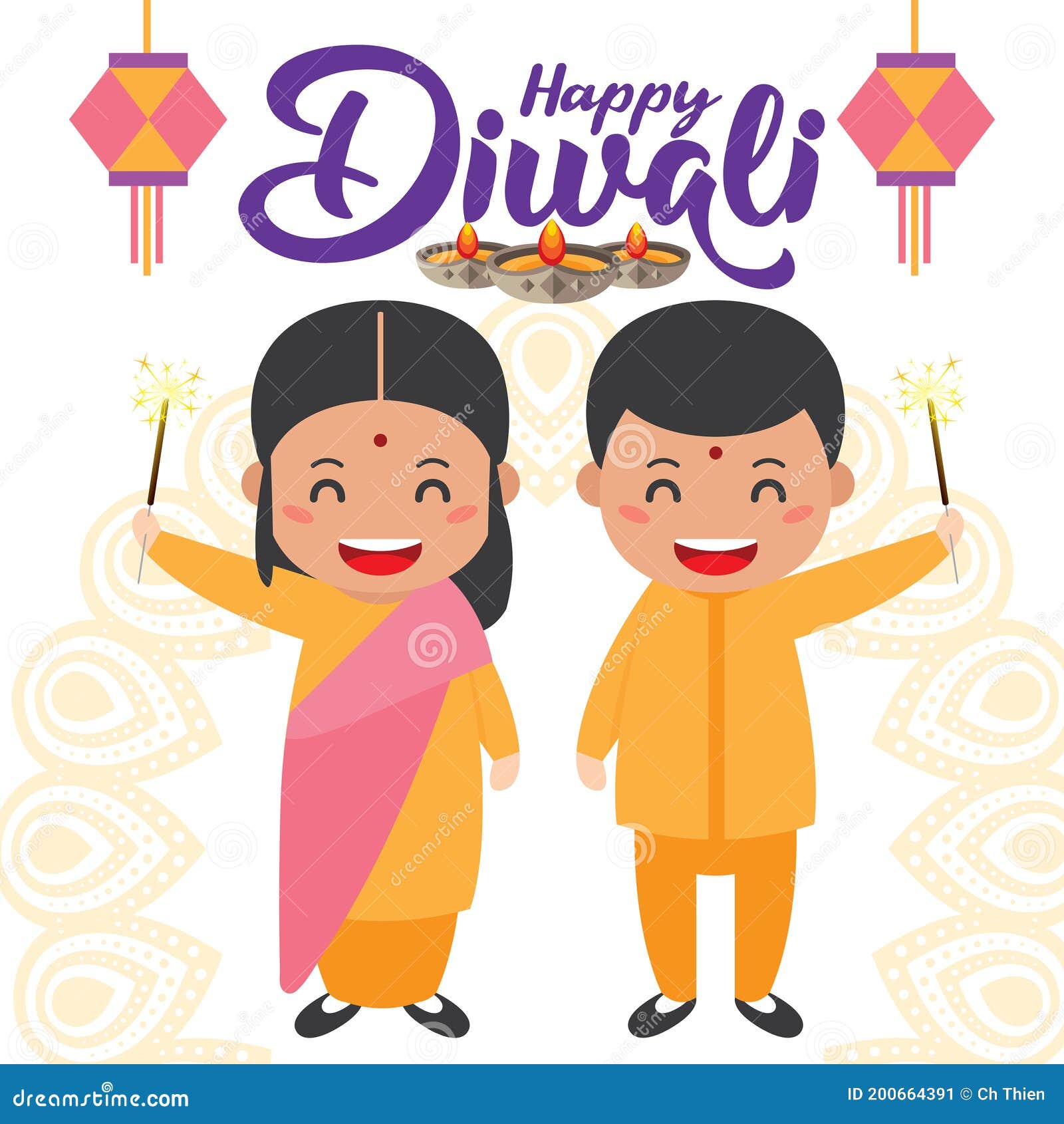 Diwali/Deepavali Vector Illustration with Cute Cartoon Indian Boy & Girl Holding Firecracker To Celebrating Festival Stock Vector - Illustration of india, greeting: 200664391 Diwali/Deepavali Vector Illustration with Cute Cartoon Indian Boy & Girl Holding Firecracker To Celebrating Festival Stock Vector - Illustration of india, greeting: 200664391
