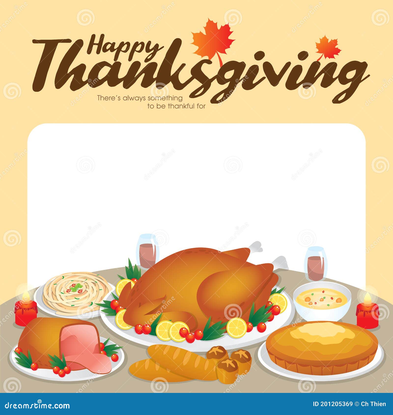 Thanksgiving & Christmas Dinner Message Notes or Copy Space with ...