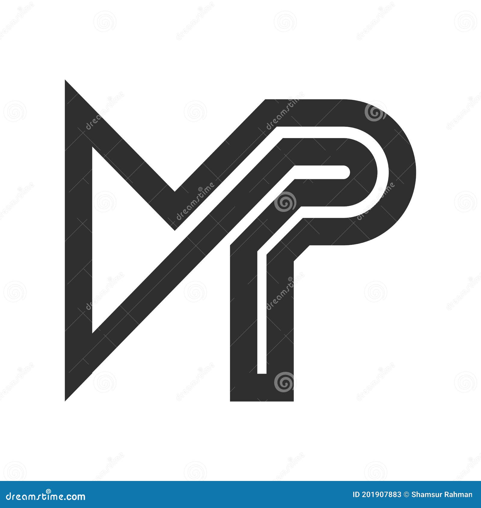 Initial Letter Mp Logo or Pm Logo Vector Design Template Stock