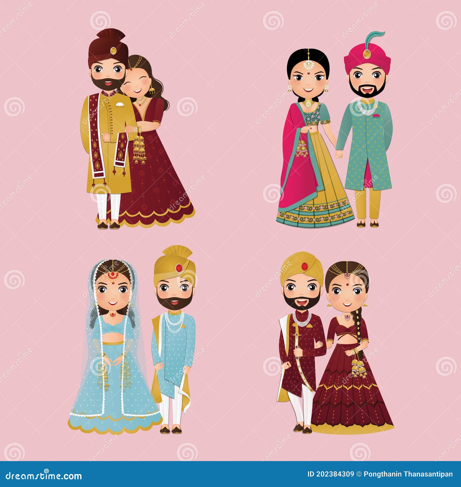 indian wedding clipart bride and groom