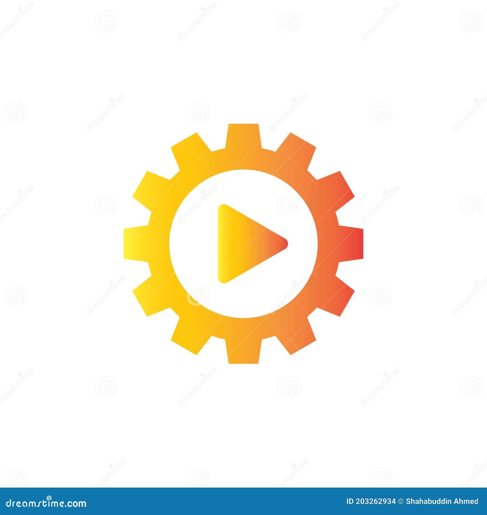Gear Media Logo. Abstract Vector Gear Media Technology Icon Stock