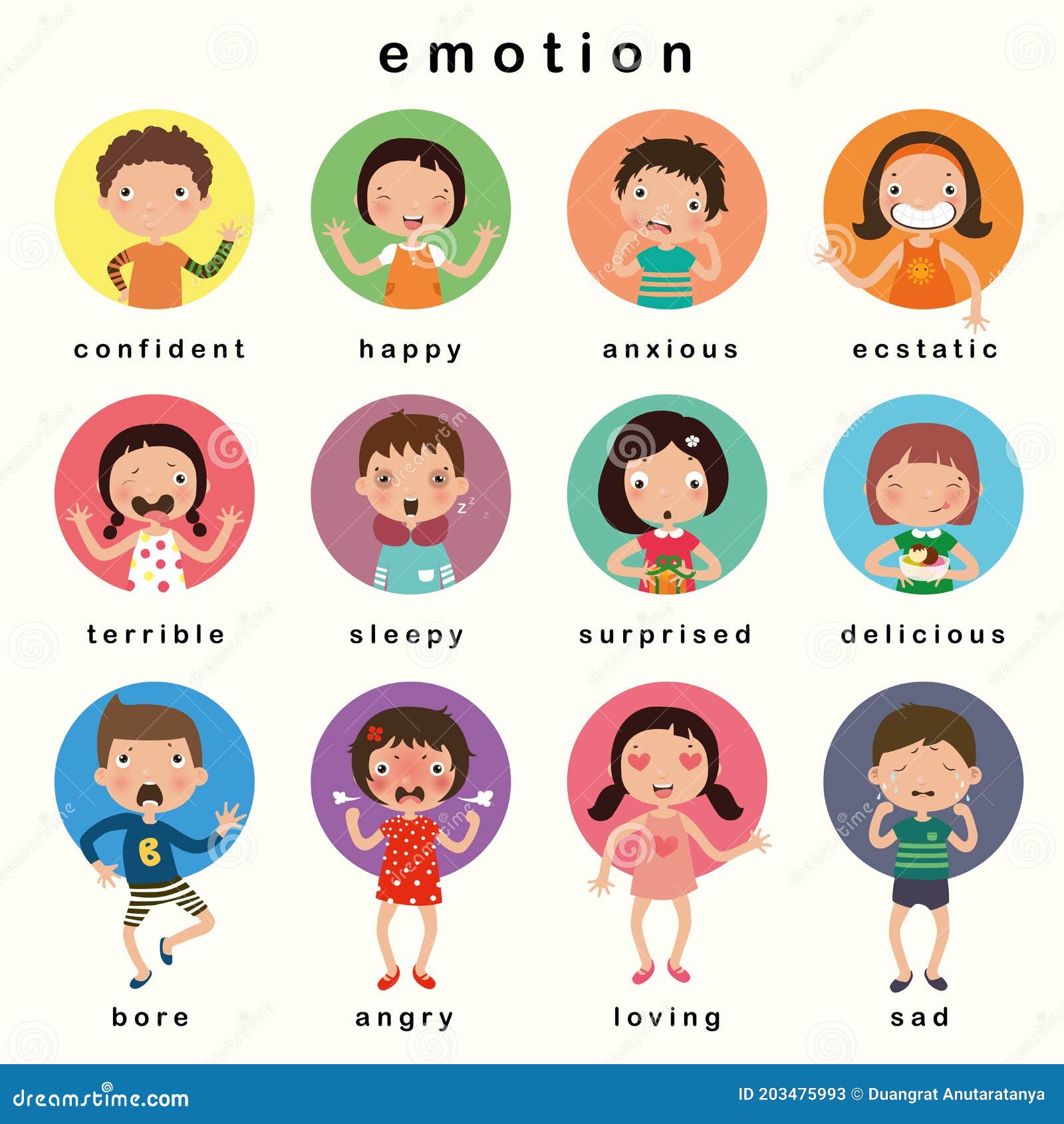 Cartoon Images Different Moods Clipart