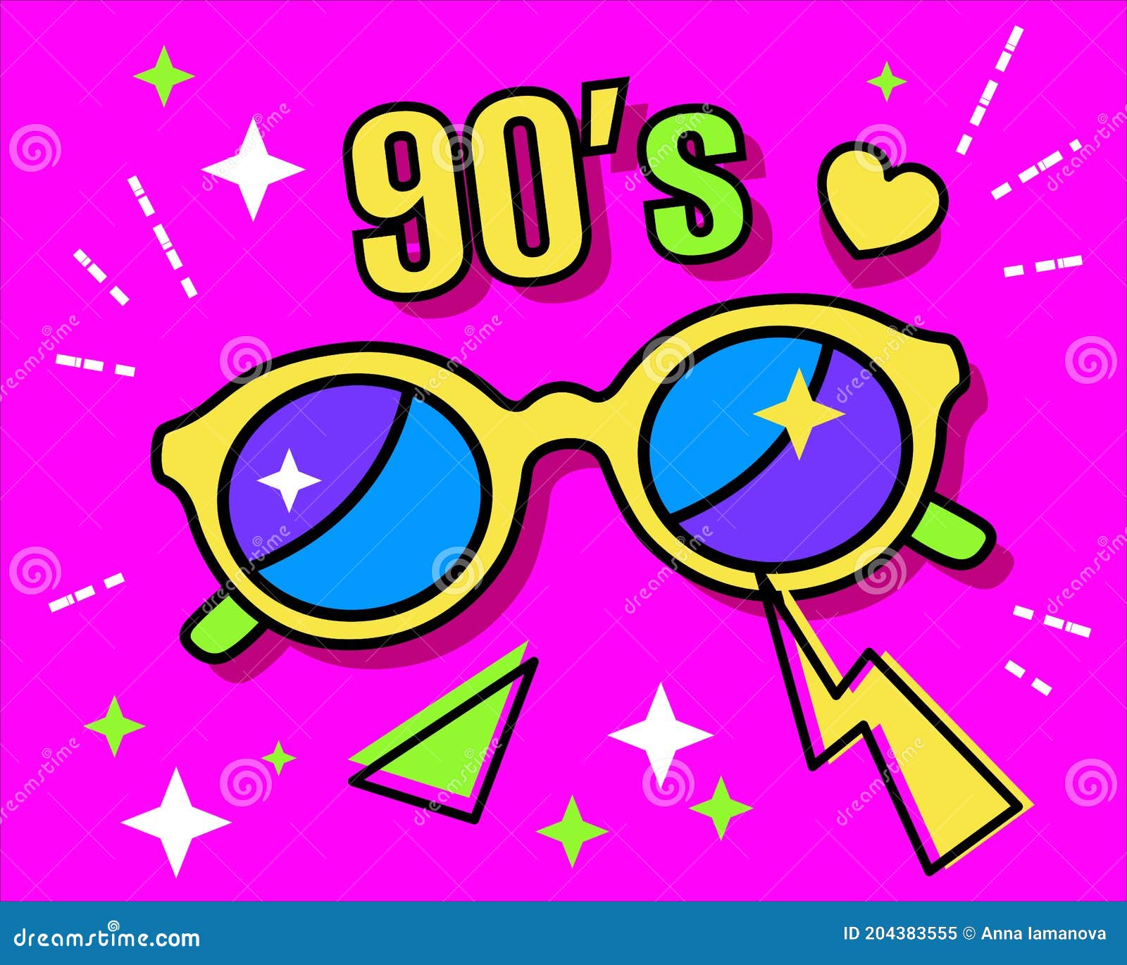 Woman Sunglasses 90s 80s Retro Cartoon Stock Vector (Royalty Free)  1496098463 | Shutterstock