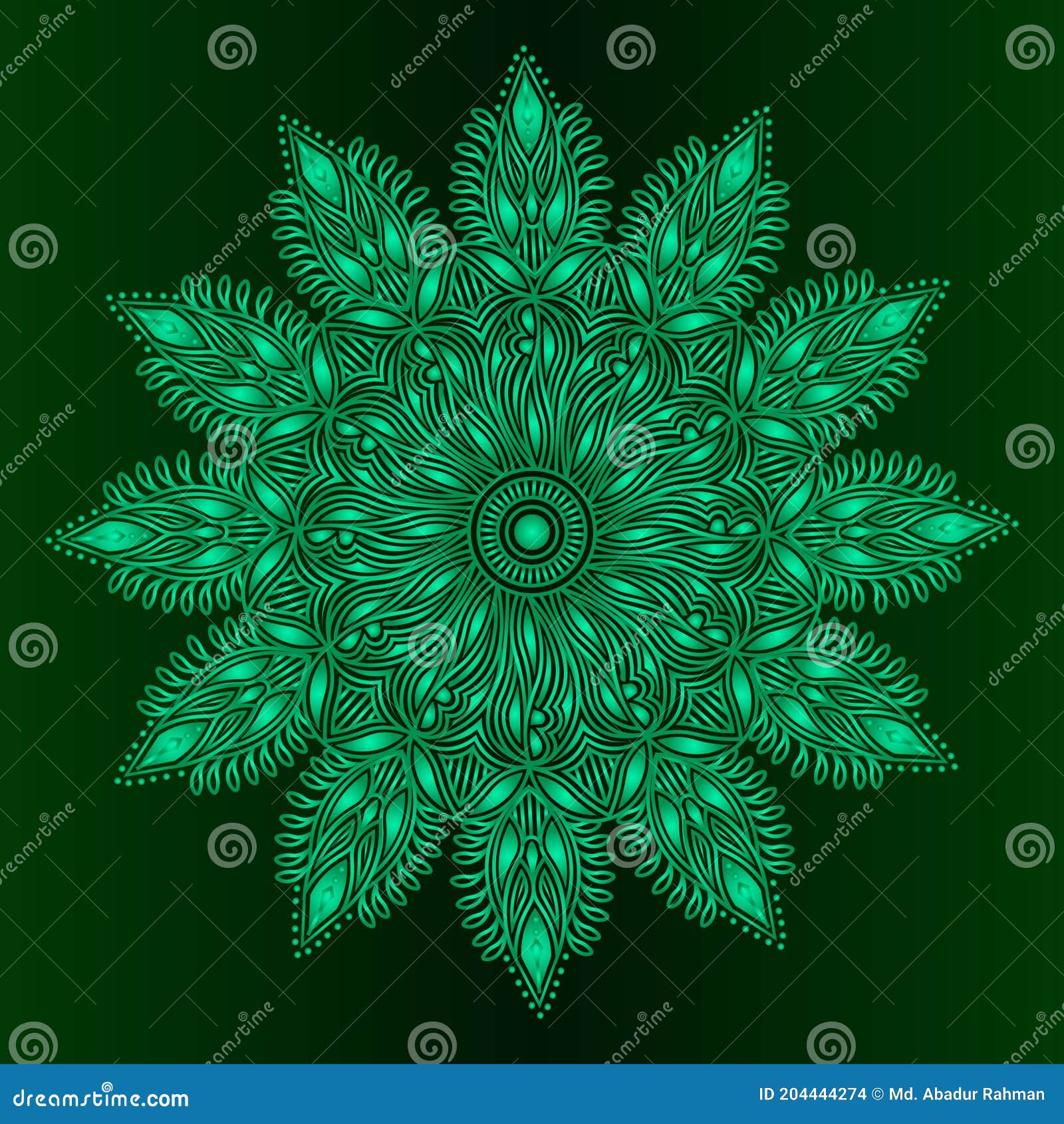 Dark Forest Green Background Mandala Stock Vector Illustration of