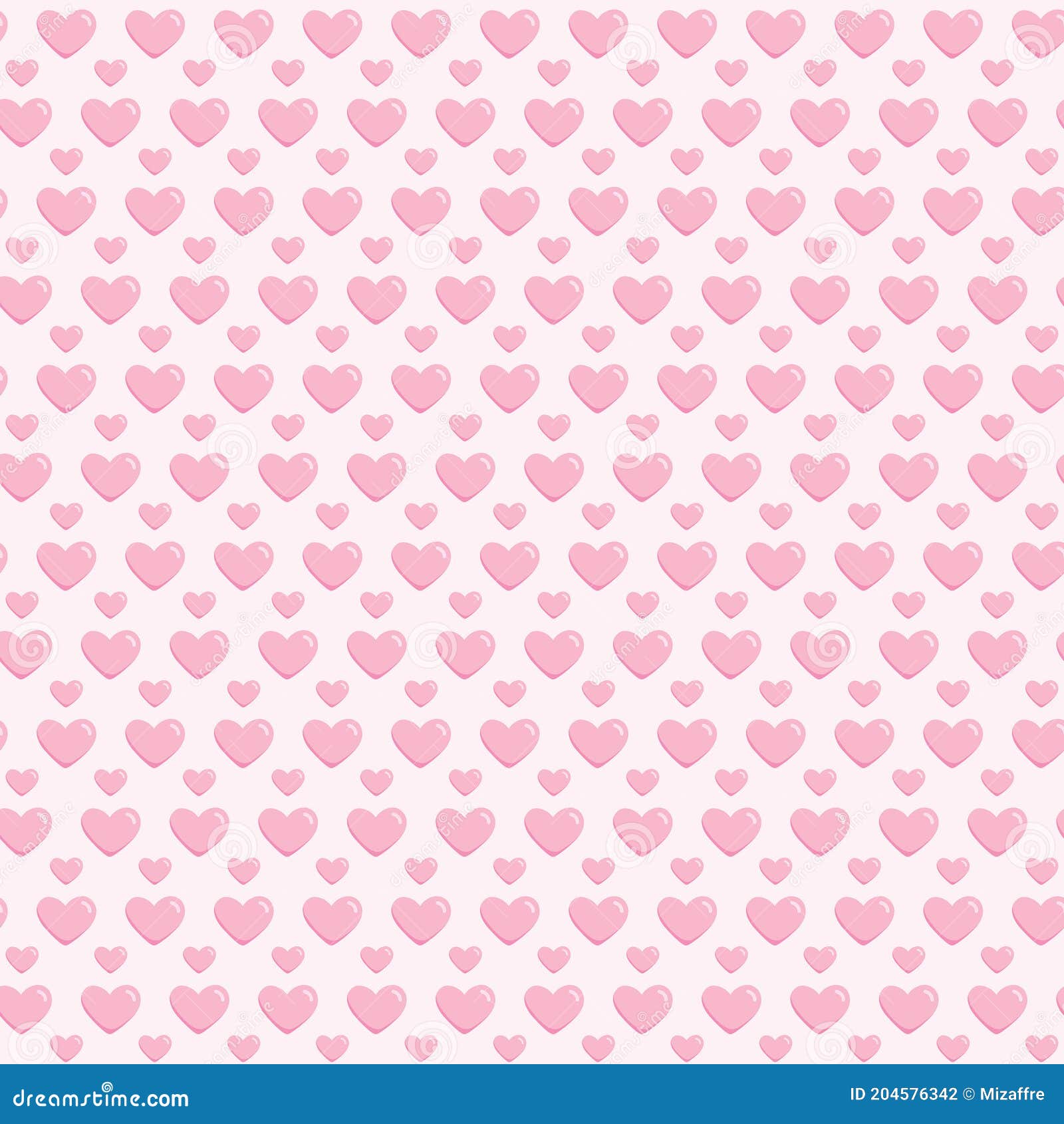 Pink Love Pattern with Light Pink Color Background, Seamless Surface