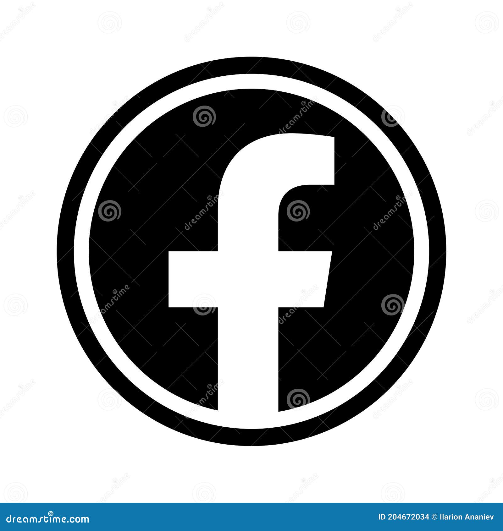 Facebook Logo Vector Black Silhouette Shape Isolated F Icon For Web Page Mobile App Or Print Materials Transparent Templa Editorial Stock Image Illustration Of Original Design