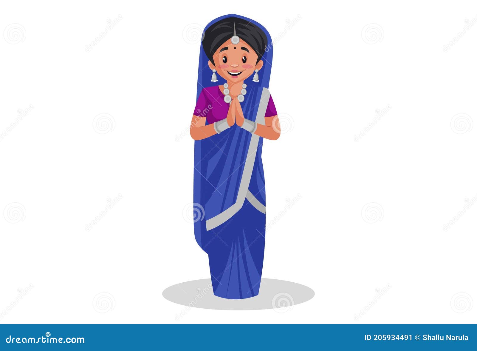 Vector Graphic Illustration of Indian Gujarati Woman Stock Vector