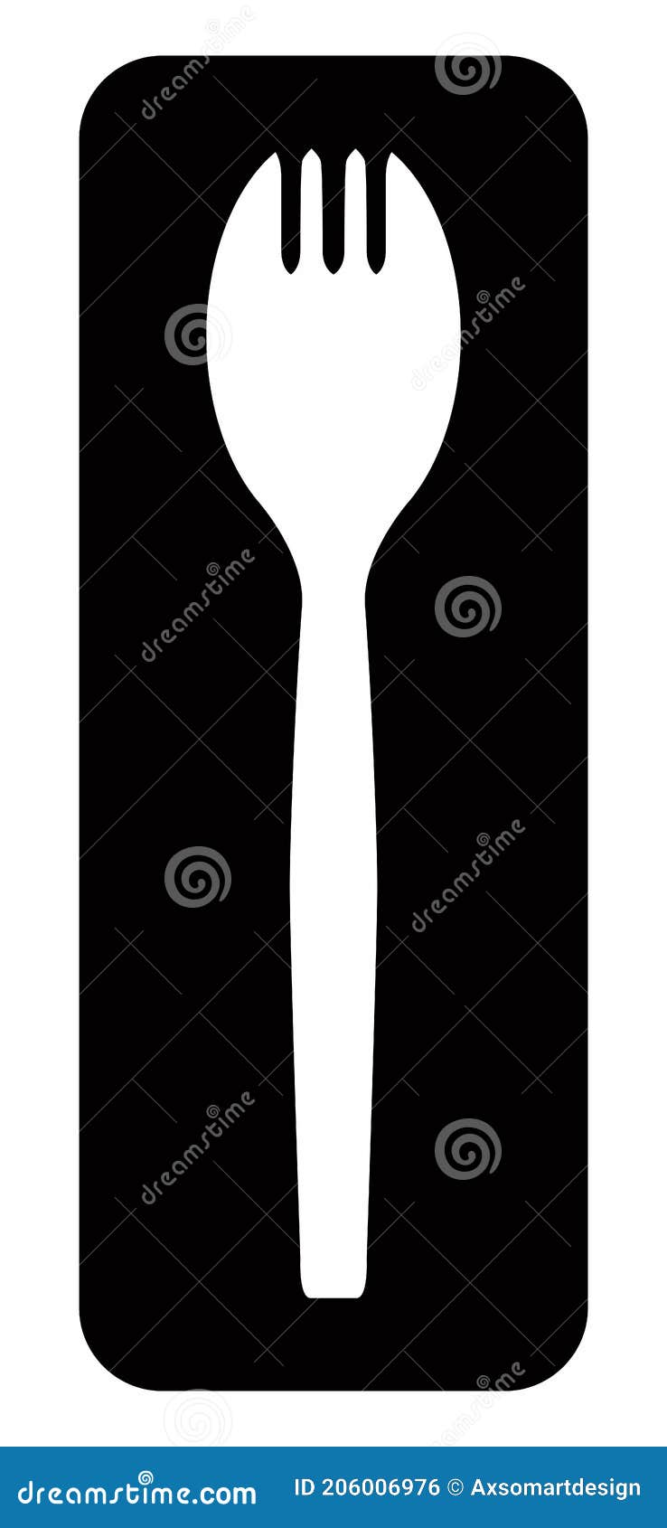 Spork Icon Utensil Glyph Spoon and Fork Combination Menu Design