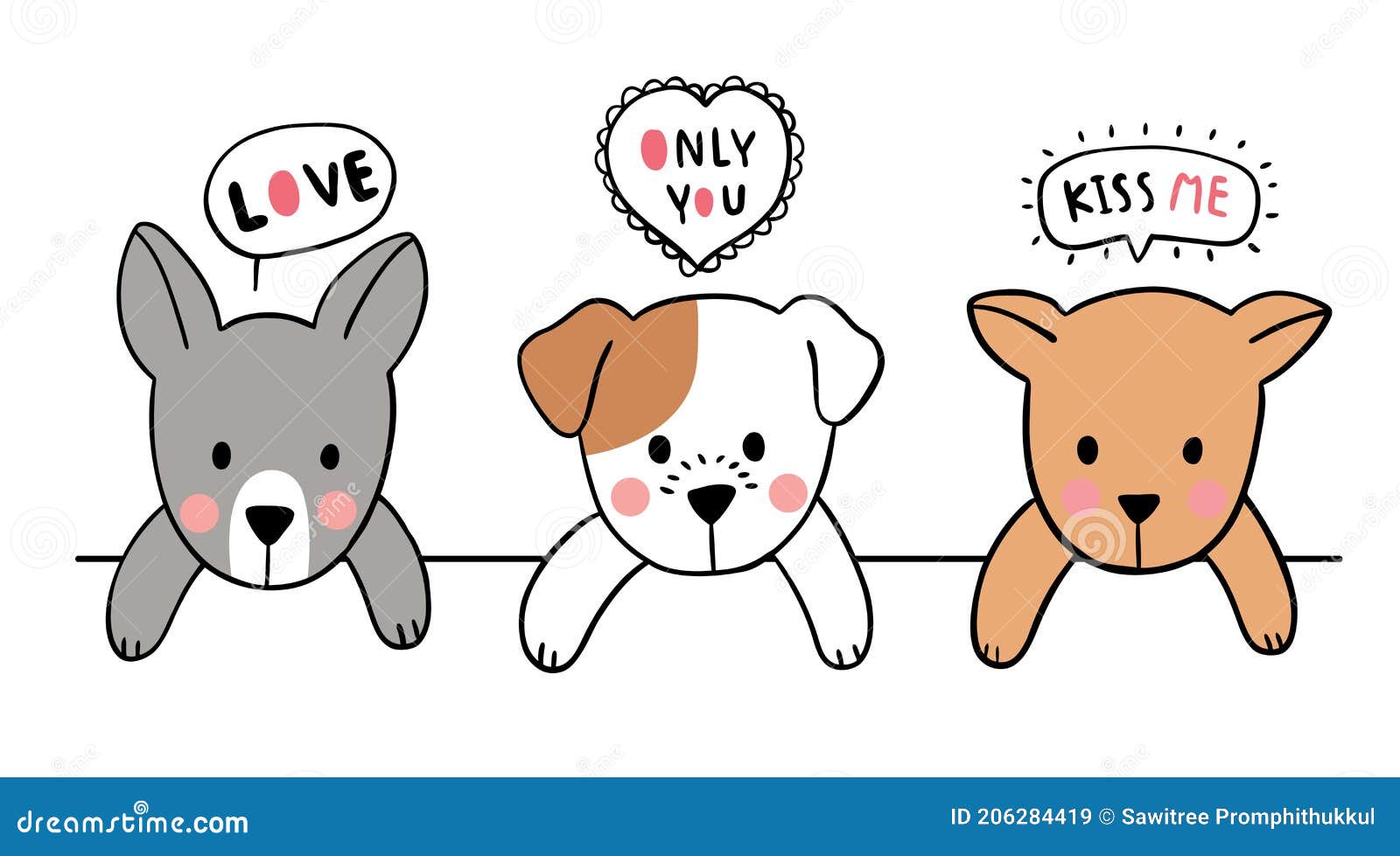 Hand Draw Cartoon Cute Valentines Day, Three Dogs and Love Vector. Stock Illustration - Illustration of drawing, cartoon: 206284419 Hand Draw Cartoon Cute Valentines Day, Three Dogs and Love Vector. Stock Illustration - Illustration of drawing, cartoon: 206284419