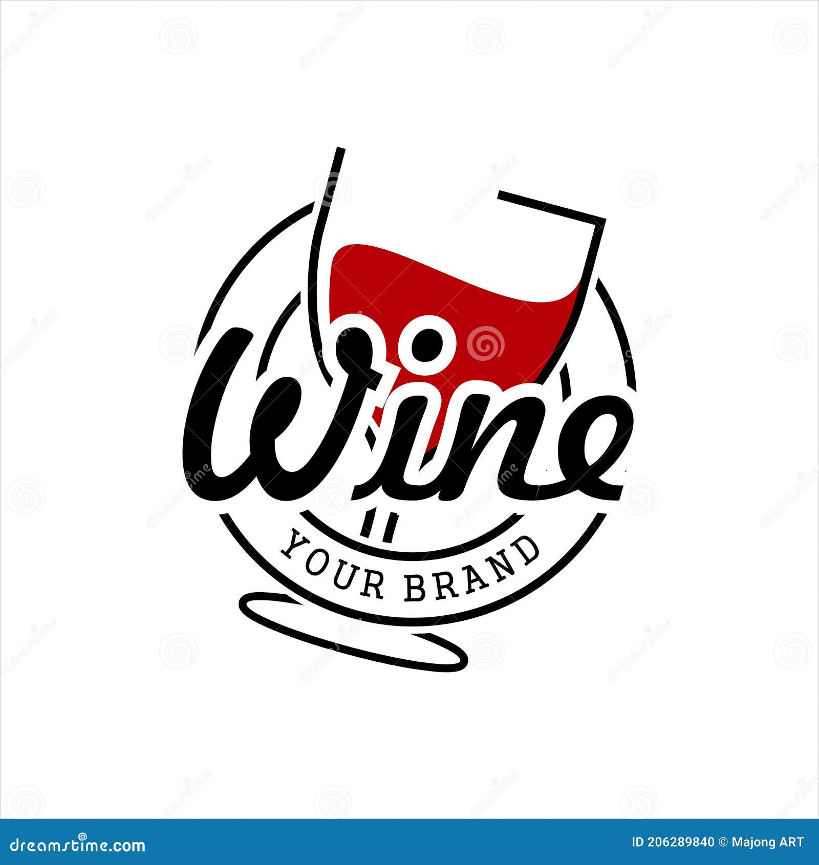 Red Wine in Glass Logo Vector Ilustration, Luxury Logo Design Template