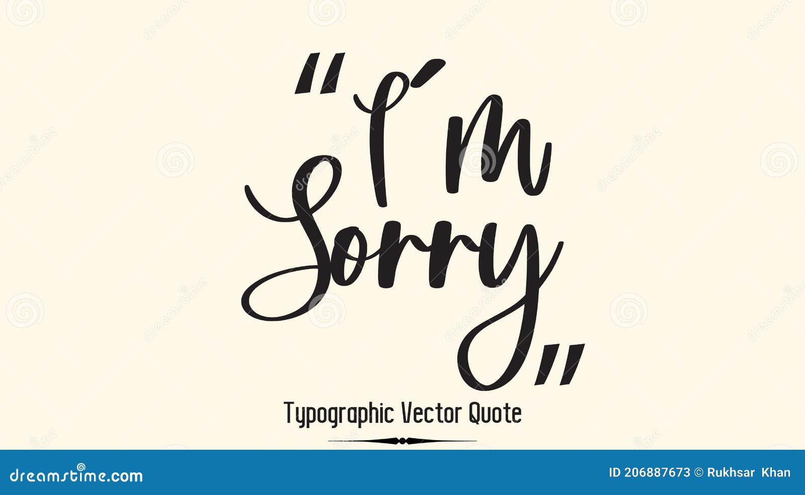 Iâ€™m Sorry Calligraphy Black Color Text Stock Vector ...