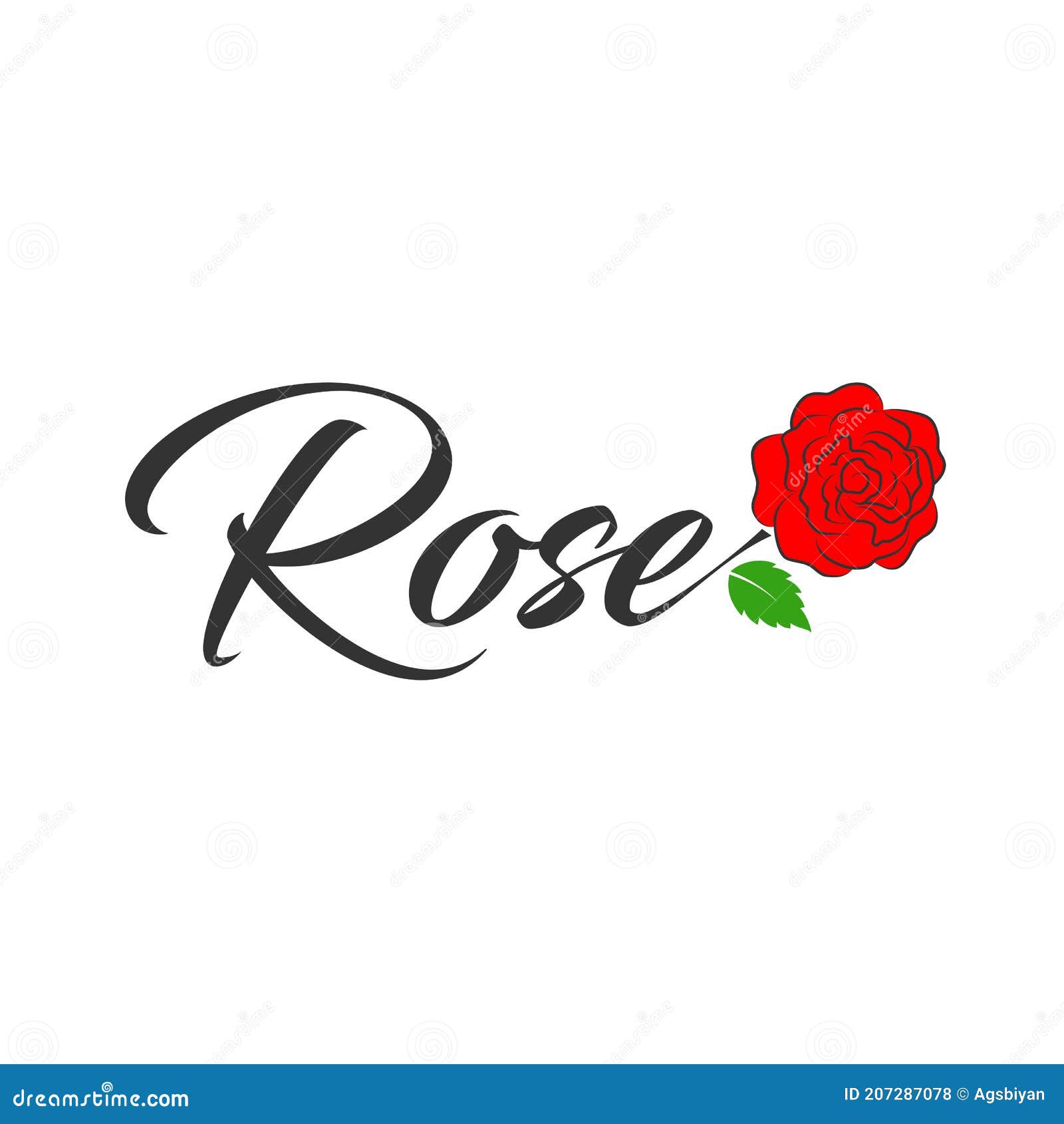 Vector, Design, Logo ROSE Writing and Flower with a Merging Concept ...