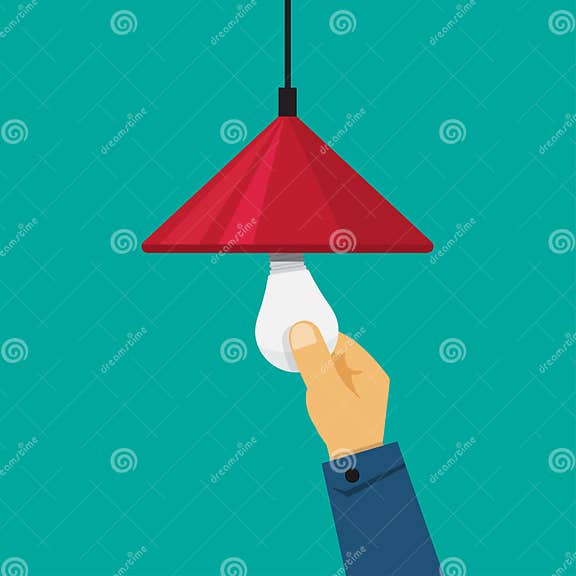 Fixing Light,changing Light Bulb Stock Vector Illustration of light