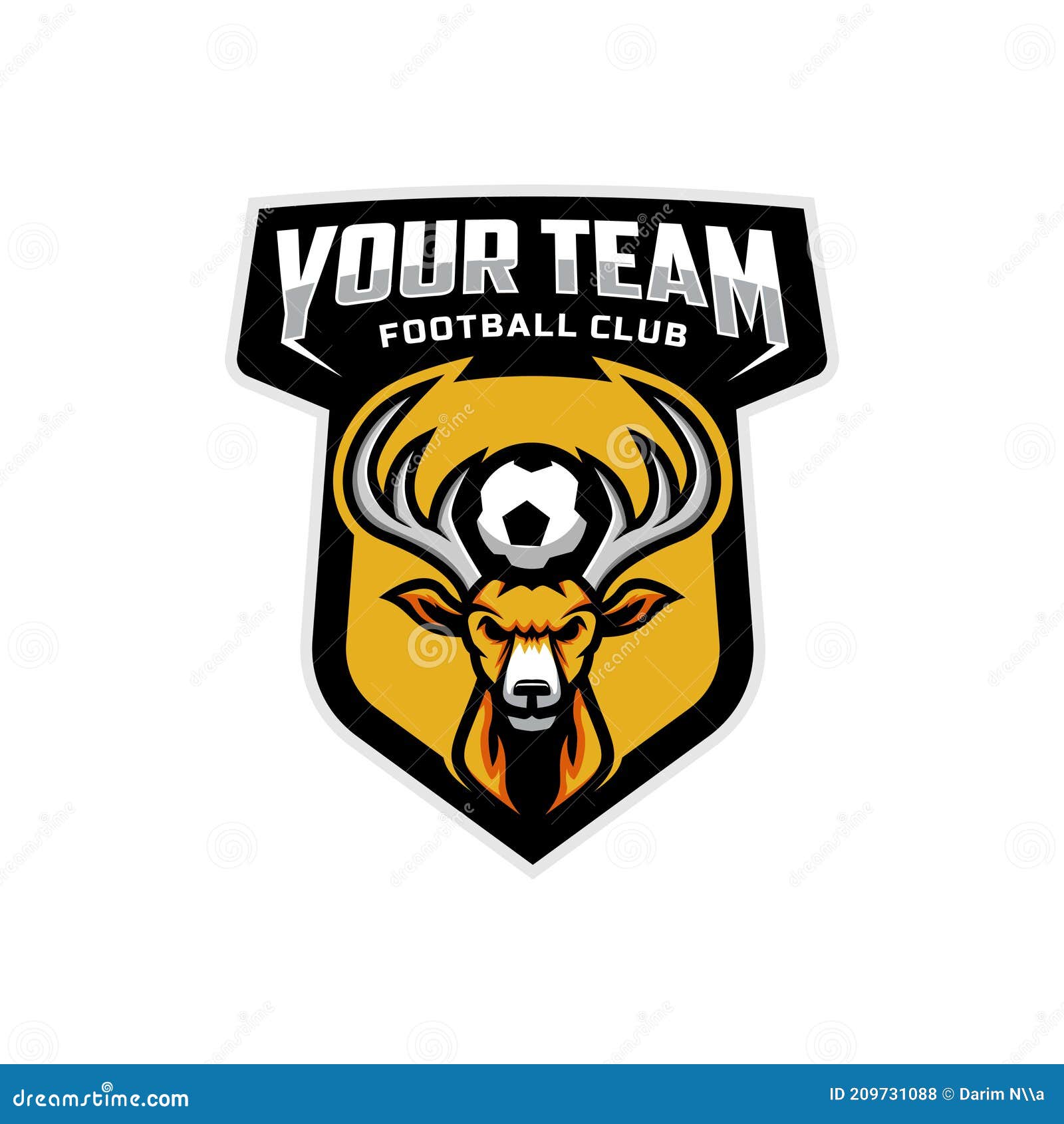 Deer Mascot for a Football Team Logo. Stock Vector Illustration of