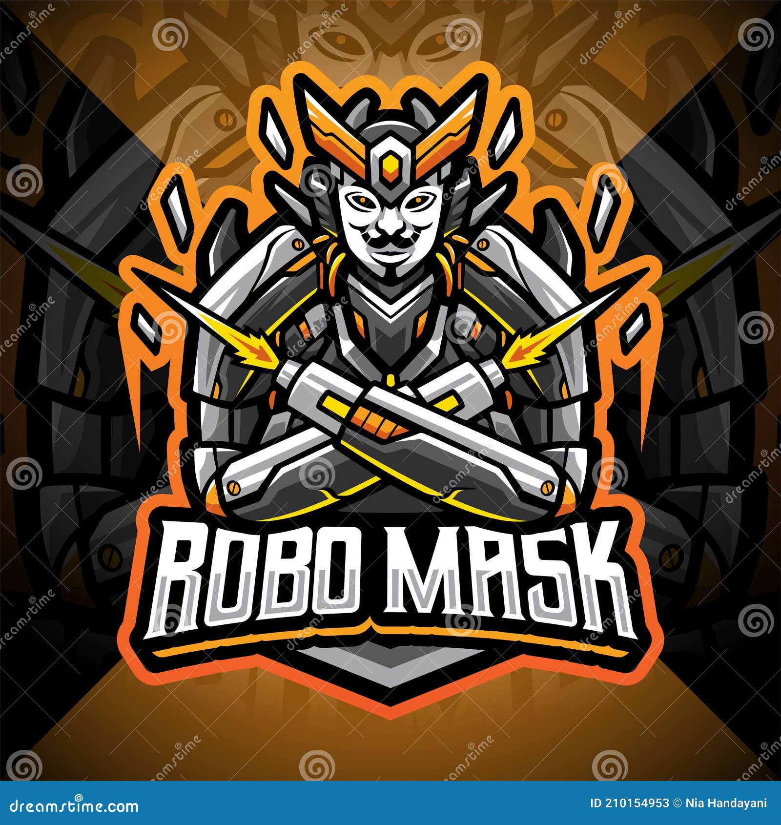 robo mask esport mascot logo