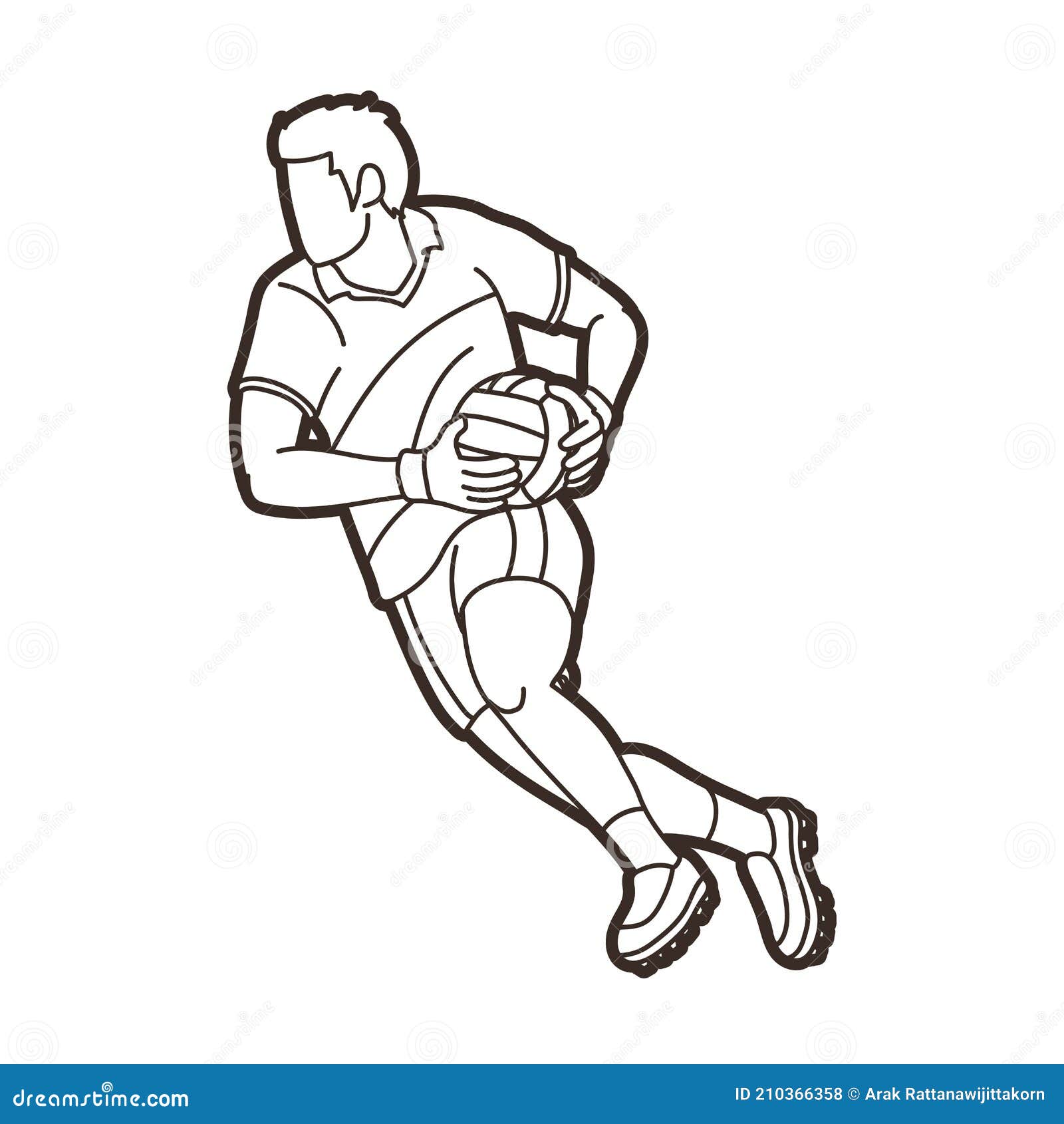 gaelic football male player  outline