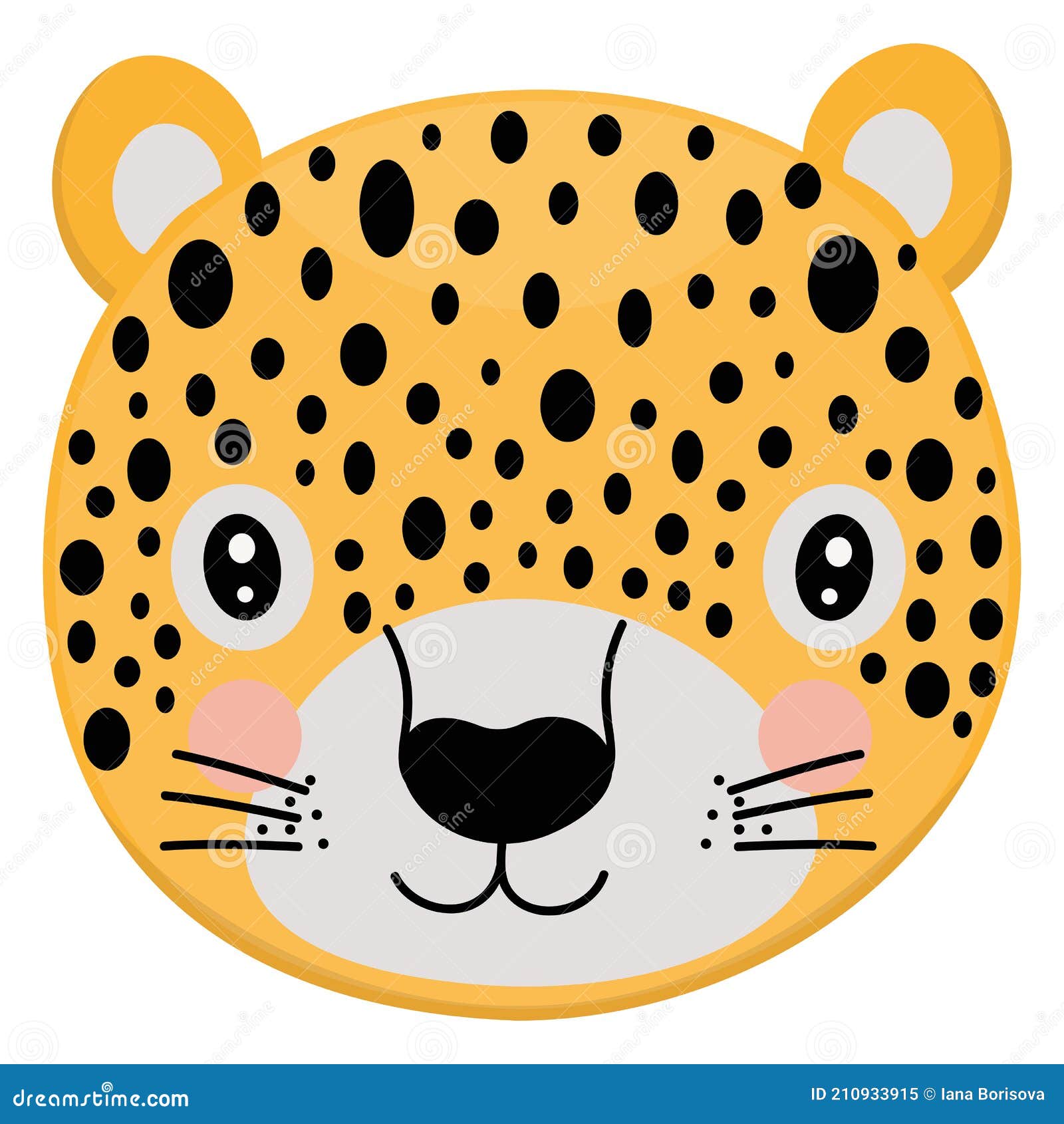 Cute Cartoon Yellow Face of Leopard. a Single Stylized Portrait of a Wild Animal Living in the Jungle on a White Background Stock Vector - Illustration of african, jungle: 210933915 Cute Cartoon Yellow Face of Leopard. a Single Stylized Portrait of a Wild Animal Living in the Jungle on a White Background Stock Vector - Illustration of african, jungle: 210933915