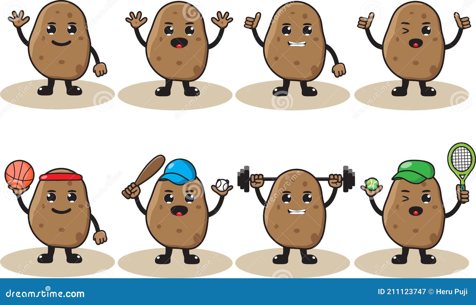 Funny Potatoes Cartoon Characters Happy Smiling Faces. Stock Vector - Illustration of character, business: 211123747 Funny Potatoes Cartoon Characters Happy Smiling Faces. Stock Vector - Illustration of character, business: 211123747