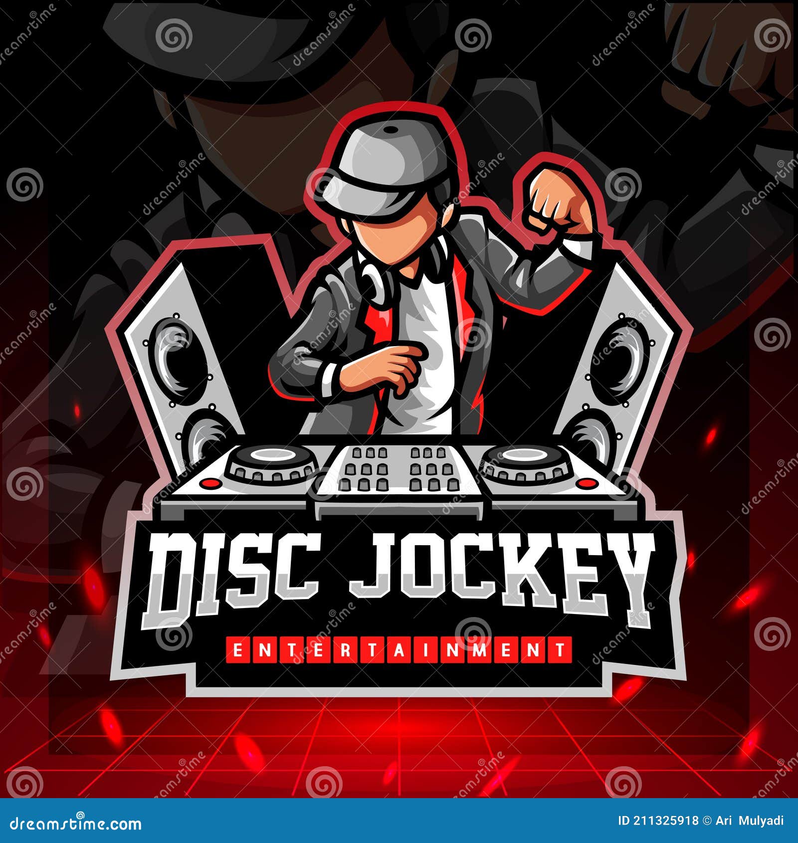 Disc Jockey Mascot. Esport Logo Design Stock Vector Illustration of