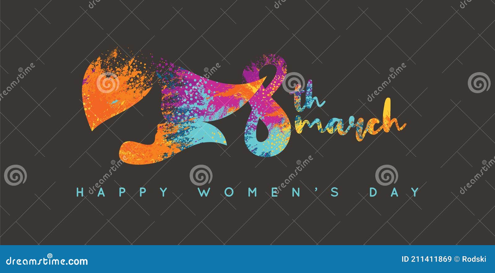 women`s day logo  with silhouette of a woman`s head.