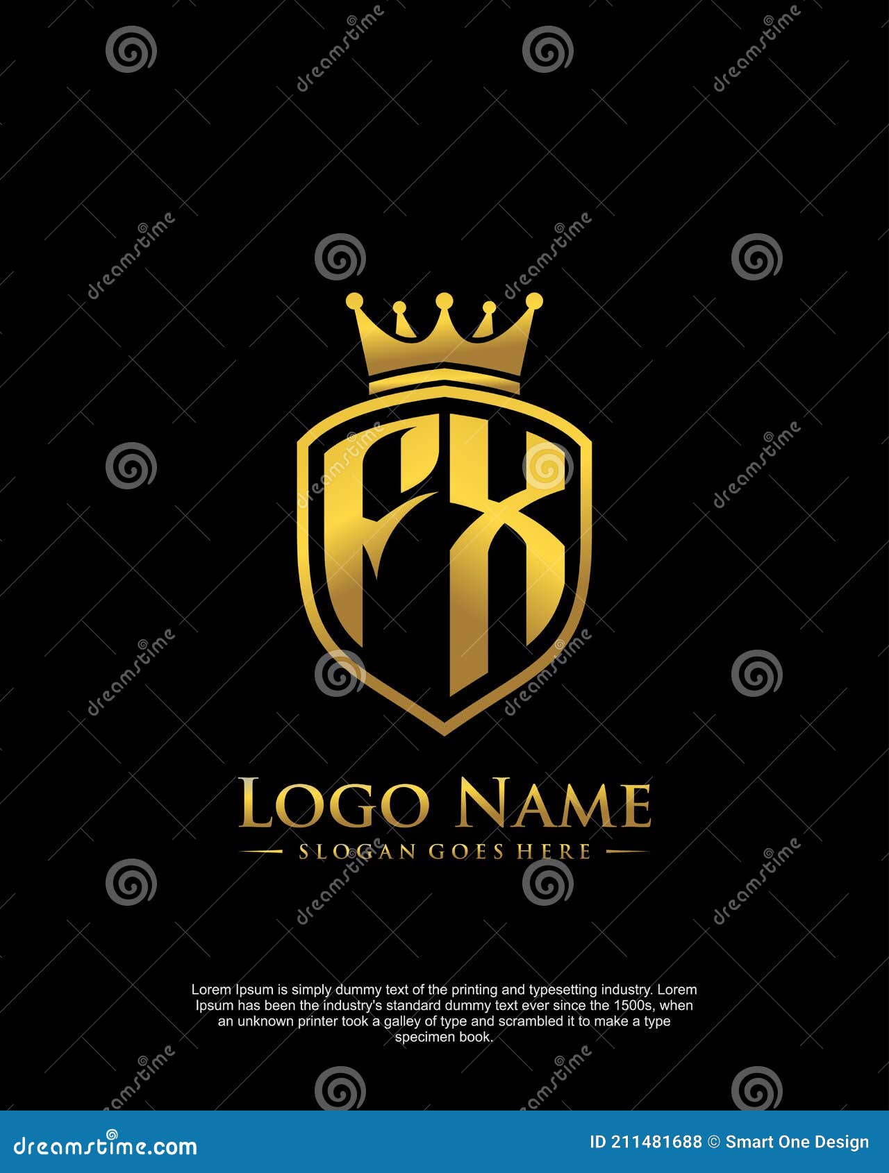 Initial FX Letter with Shield Style Logo Template Vector Stock Vector ...