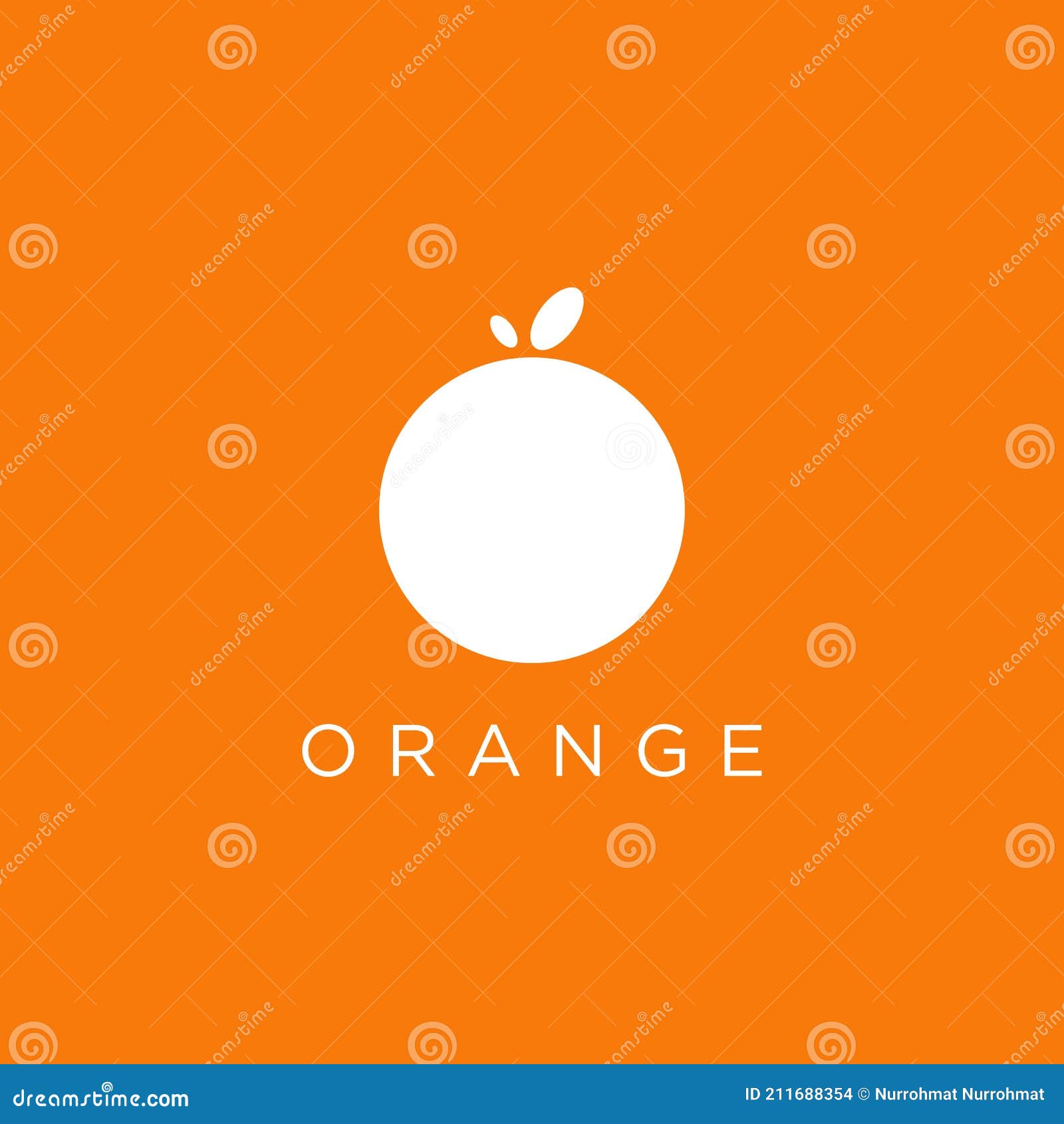 White Orange Logo Design on Orange Background. Stock Vector