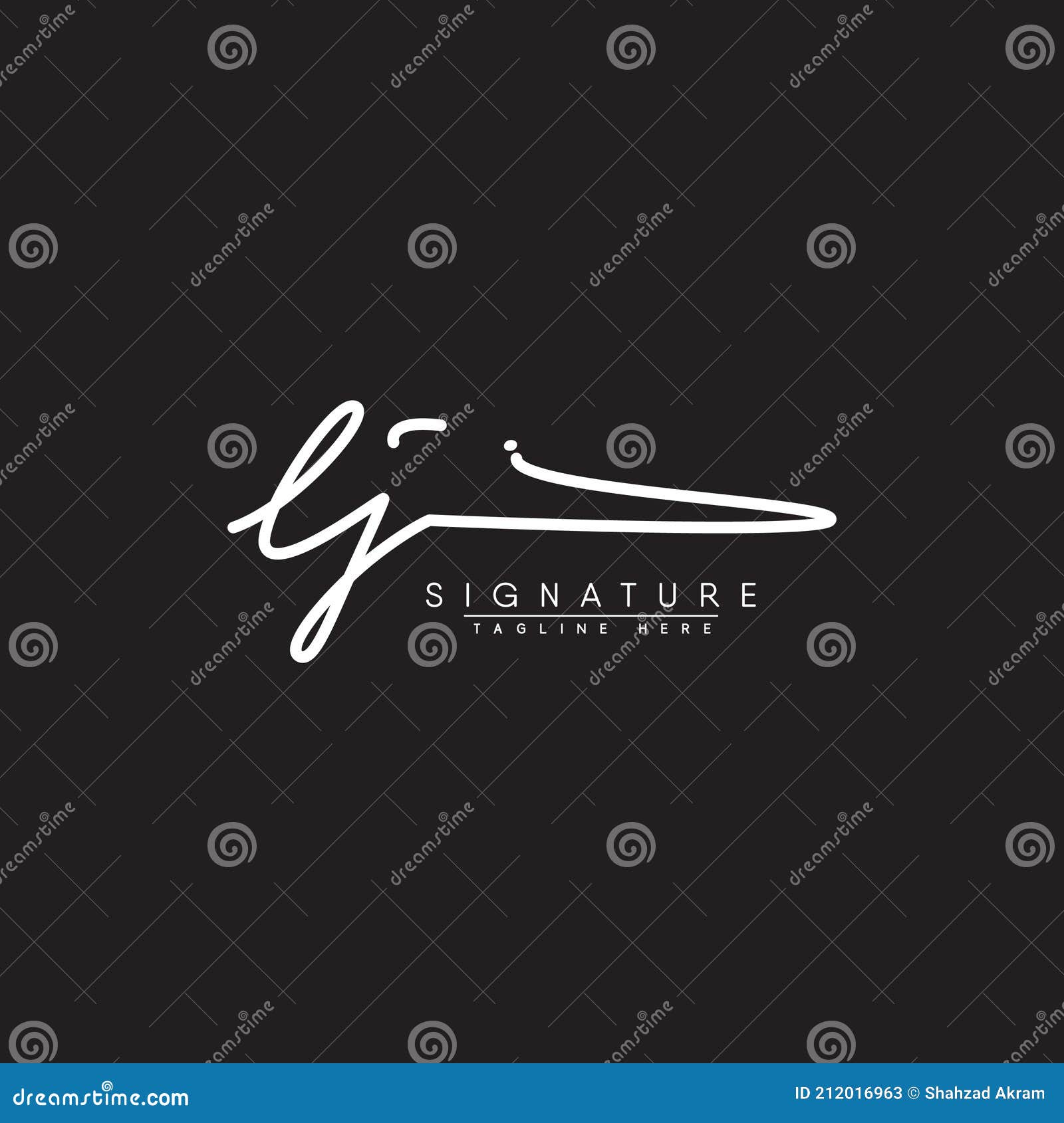 lj initial letter logo - handwritten signature