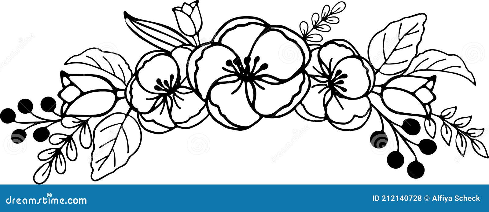 clipart spring flowers black and white drawings