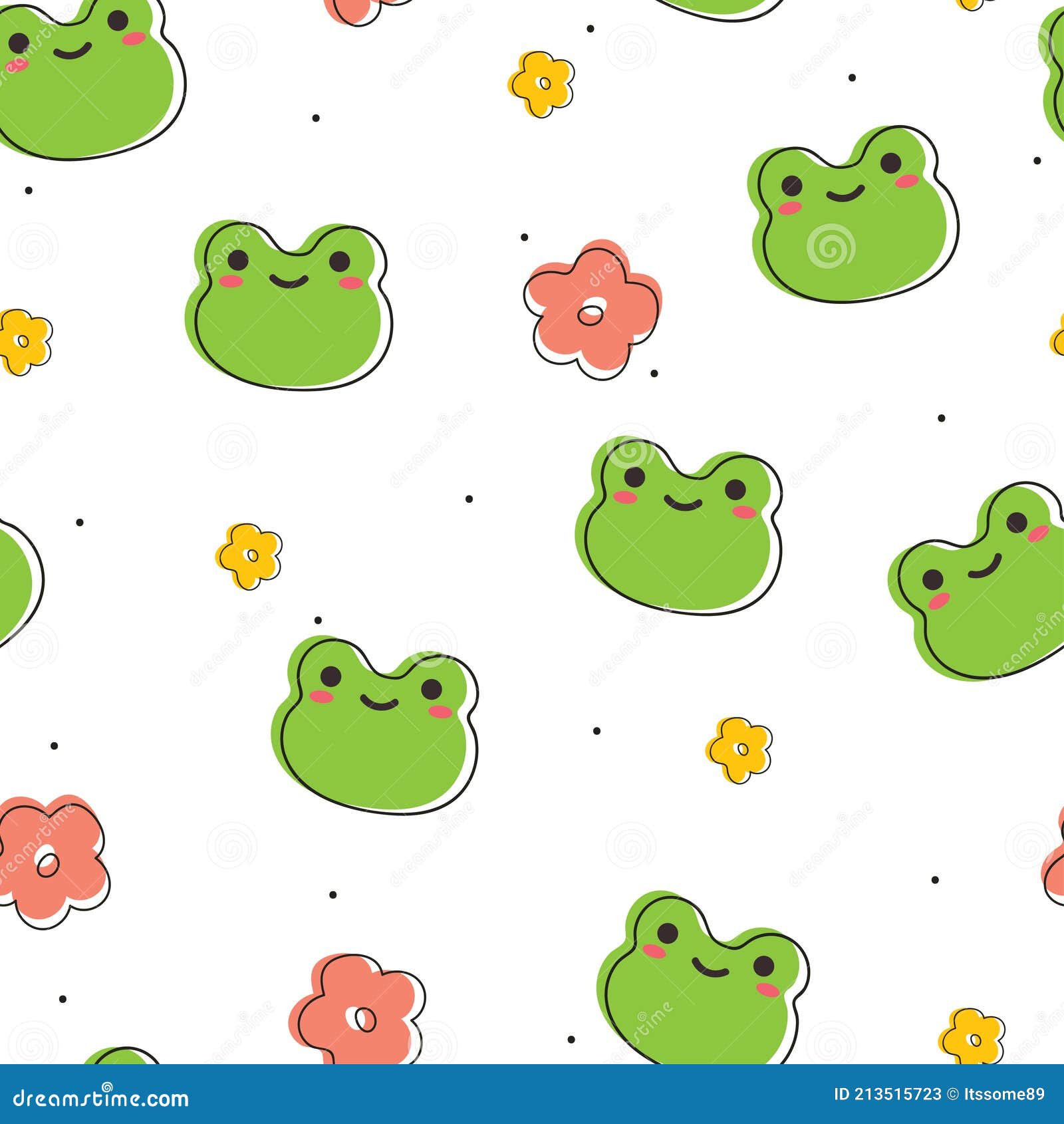 Seamless Pattern with Cute Cartoon Frog for Fabric Print, Textile, Gift ...