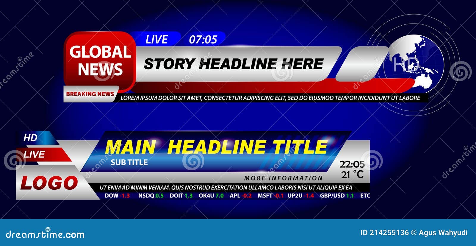 Set of Breaking News Template Tv or Banner Template Hot News for Set of Breaking News Template Tv or Banner Template Hot News for