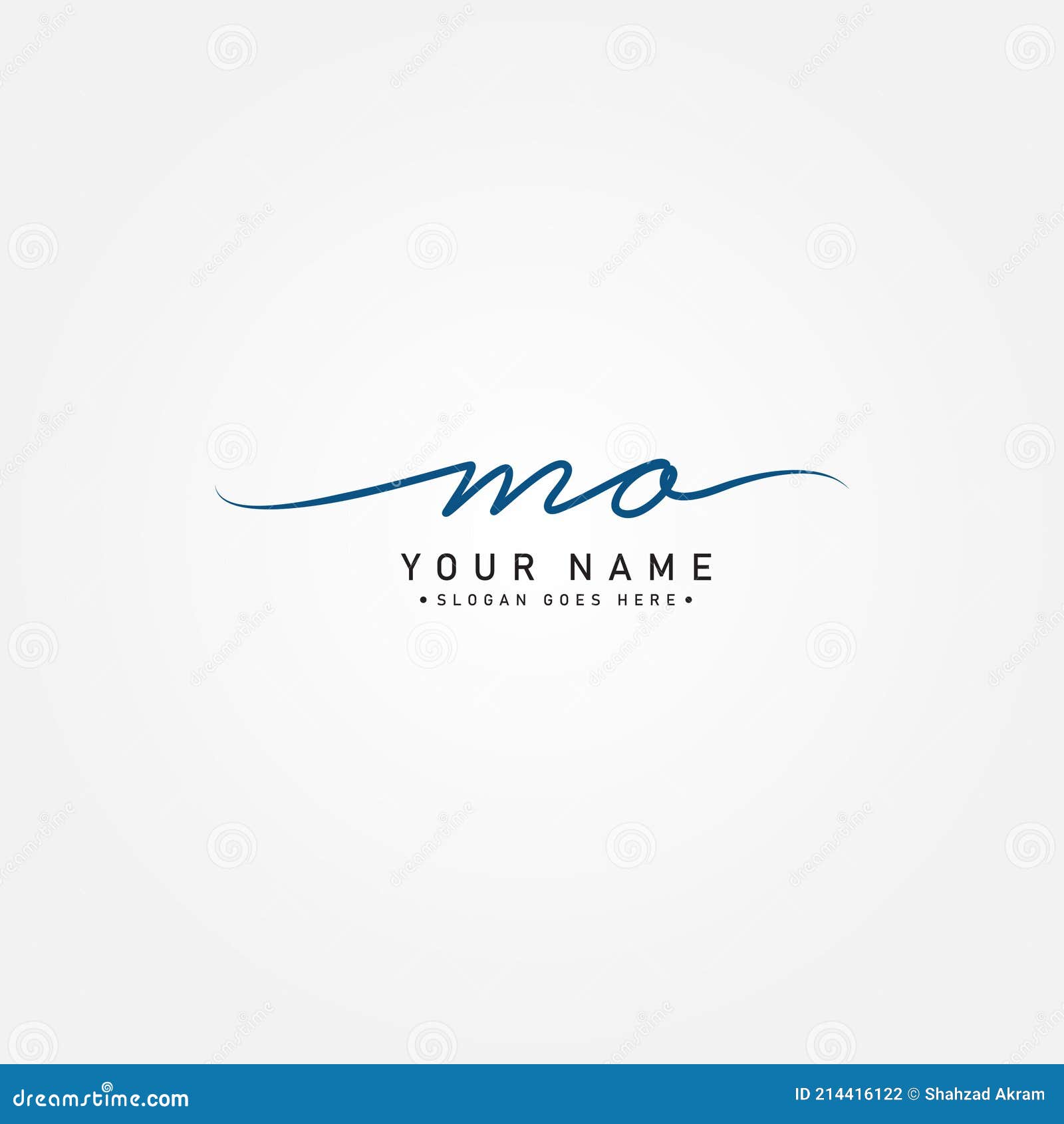 Initial Letter MO Logo - Handwritten Signature Style Logo Stock Vector ...