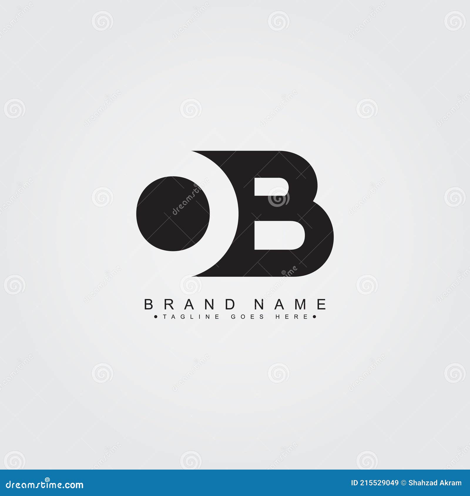 Initial letters ob o b with logo design Royalty Free Vector